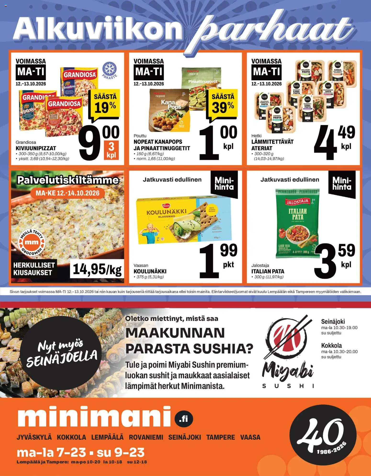 Minimani tarjoukset – voimassa 12/10/2026 alkaen | Sivu: 1