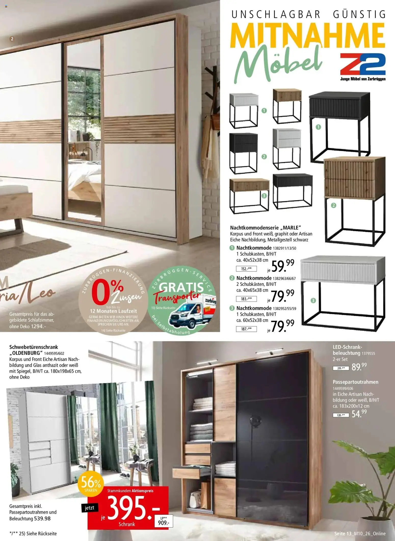 Zurbrüggen - Zurbrüggen: Mitnahme Möbel (ab 08.08.2026) zum Blättern | Seite: 13 | Produkte: Schwebetürenschrank, Schrank