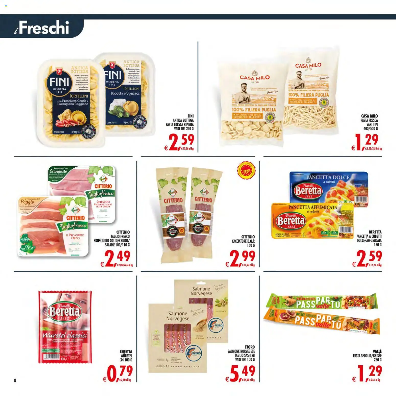 Volantino Decò del 21/07/2026 | Pagina: 8 | Prodotti: Prosciutto Crudo, Salame, Prosciutto, Parmigiano