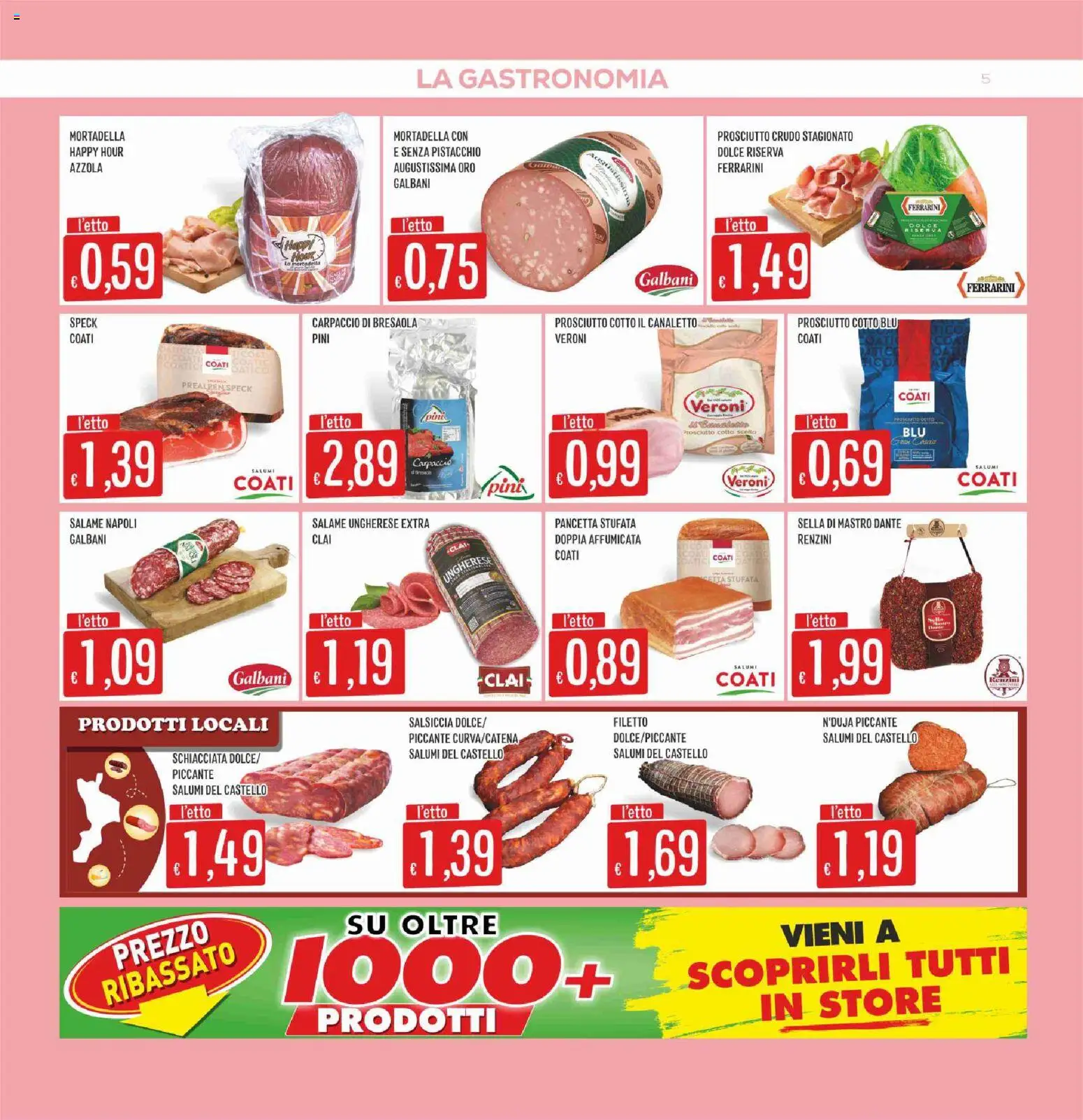 Volantino SISA del 03/09/2026 | Pagina: 5 | Prodotti: Pistacchio, Carpaccio, Pancetta, Mortadella