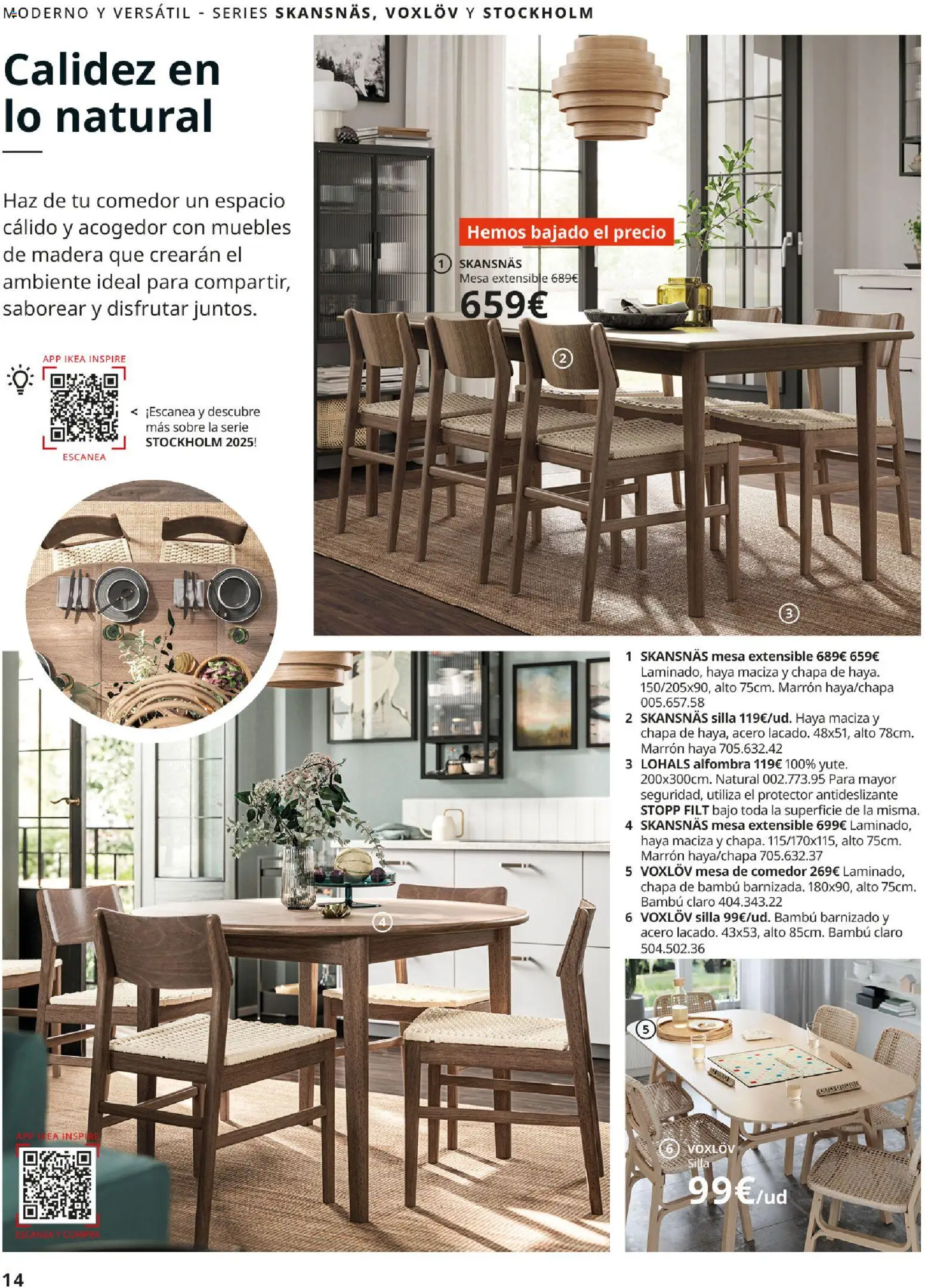IKEA - Comedores │ válido desde el 01/09/2026 | Página: 14 | Productos: Mesa extensible, Mesa, Silla, Alfombra