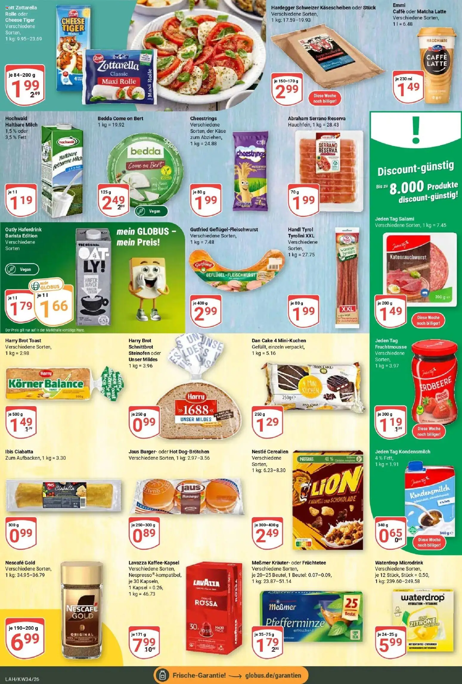 Globus Prospekt Lahnstein (ab 17.08.2026) » Angebote online | Seite: 15 | Produkte: Toast, Haltbare milch, Salami, Nescafe gold