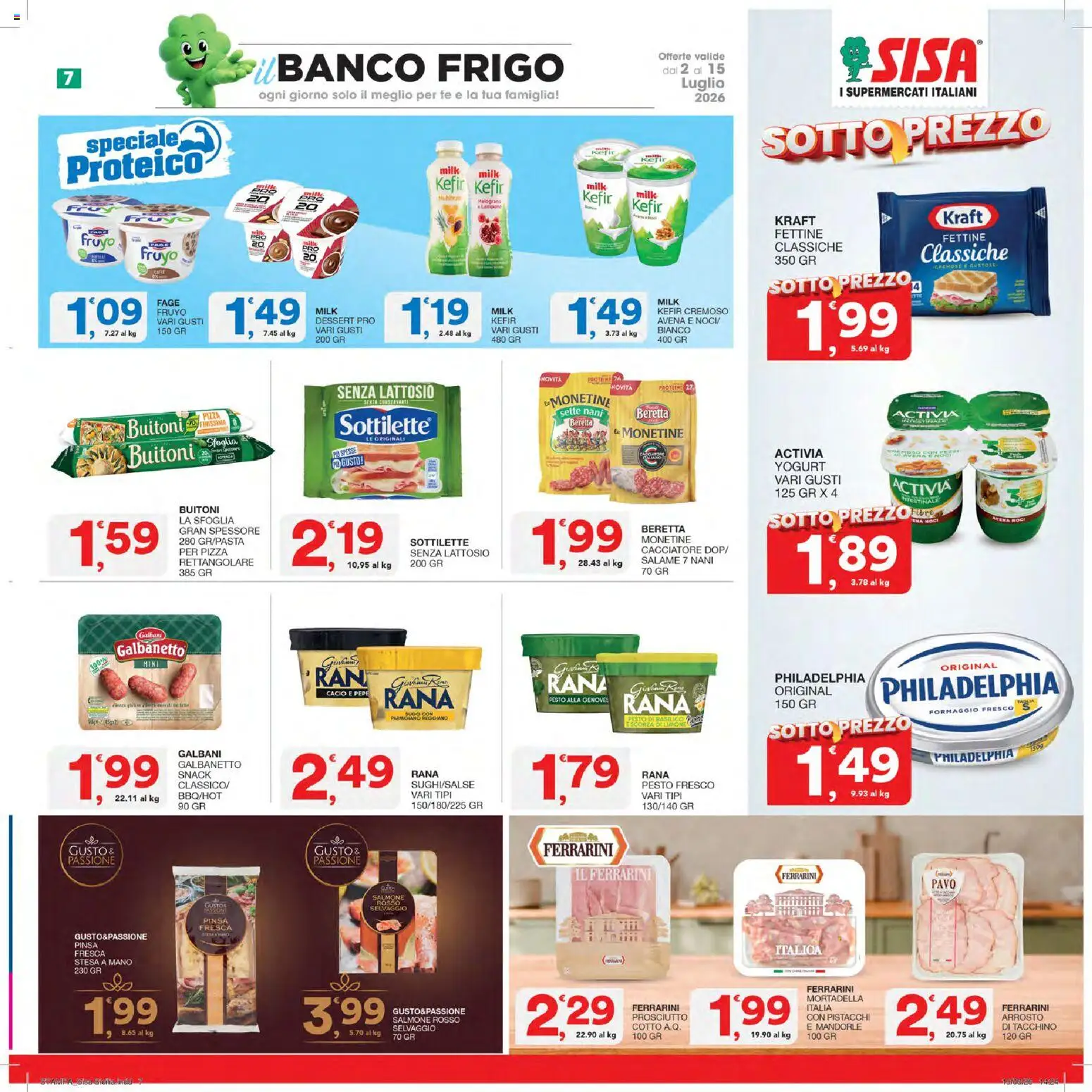 Volantino SISA del 02/07/2026 | Pagina: 7 | Prodotti: Arrosto, Yogurt, Salmone, Mandorle