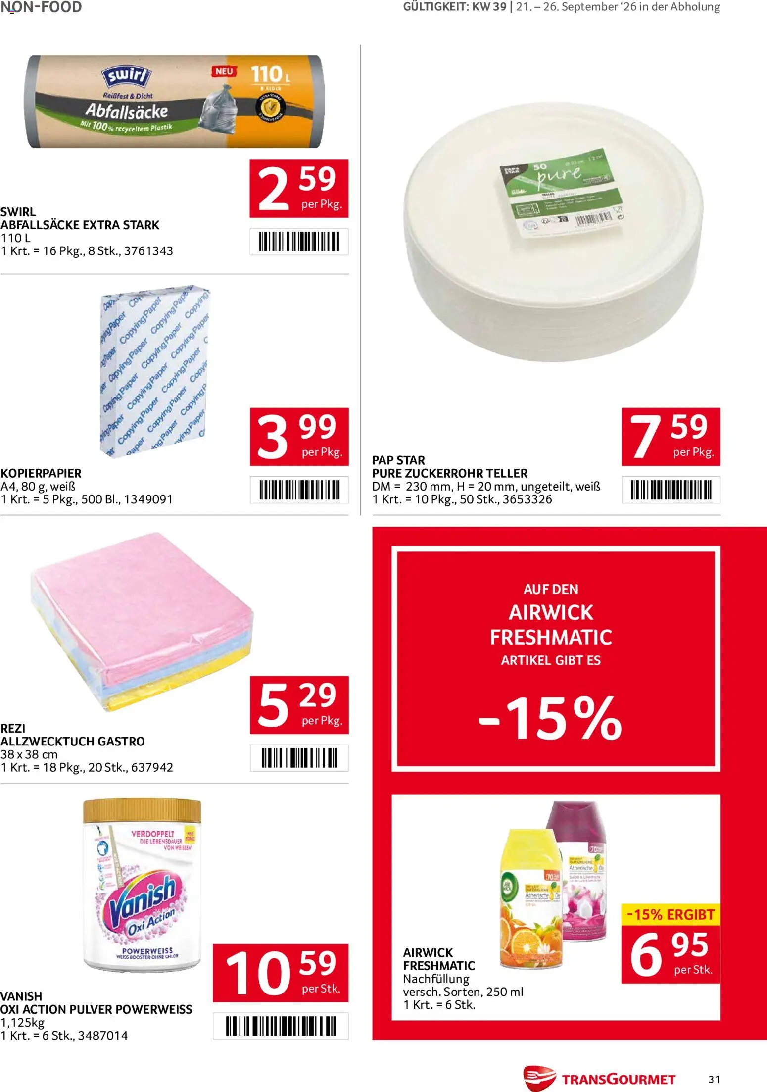 Transgourmet Flugblatt gültig ab 20.09.2026 | Seite: 29