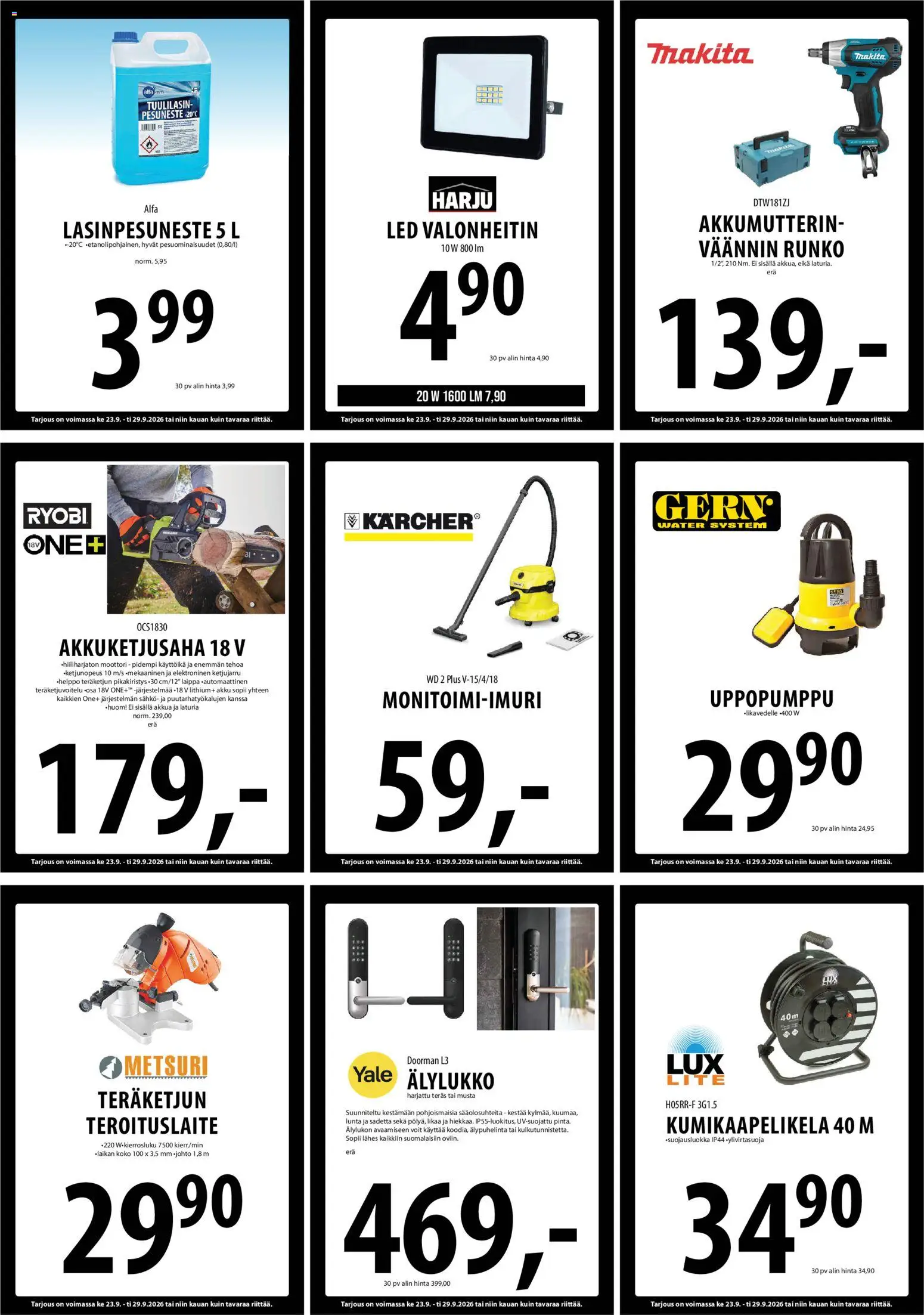 Tuuri tarjoukset – voimassa 23/09/2026 alkaen | Sivu: 22 | Tuotteet: Akku, Pesuneste, Lasinpesuneste