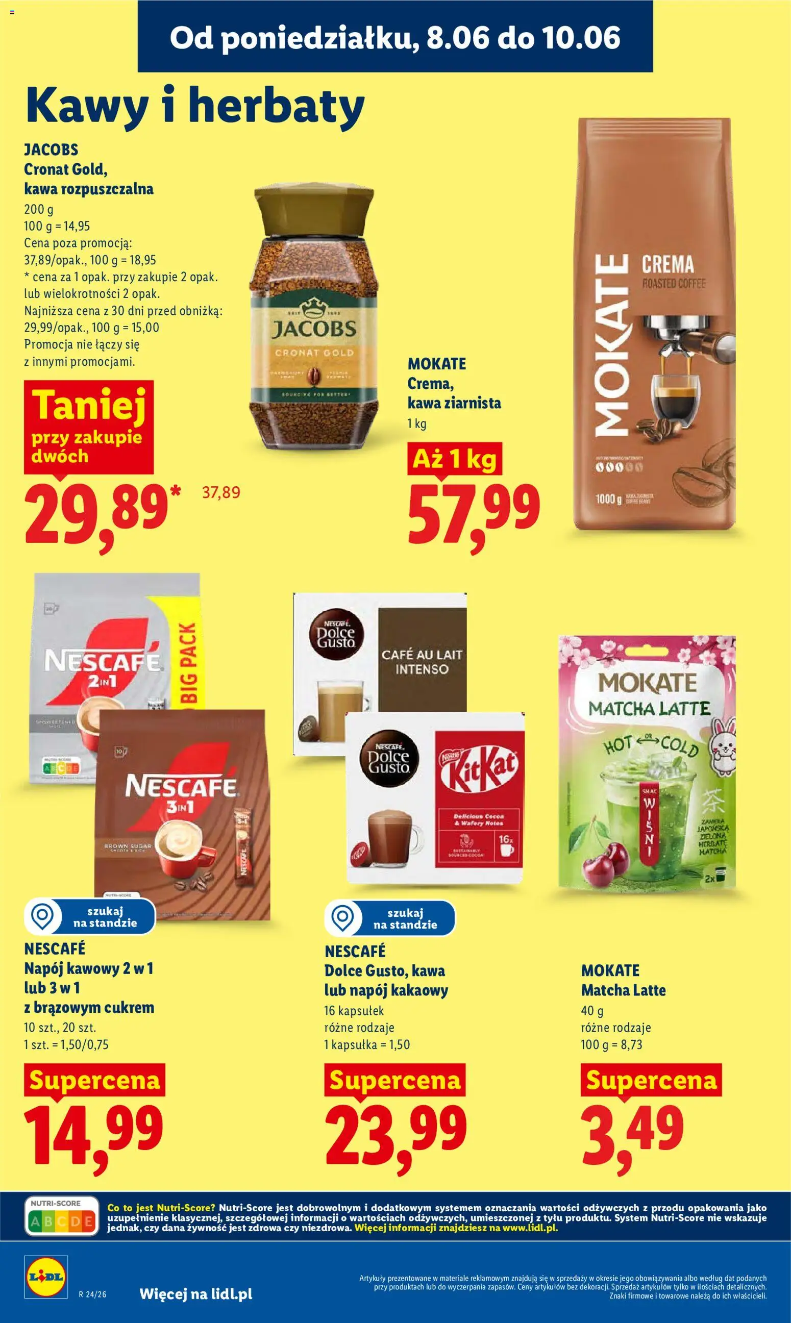 Lidl gazetka od 08.06.2026 | Strona: 76 | Produkty: Nescafe, Kawa ziarnista, Kawa rozpuszczalna, Kawa