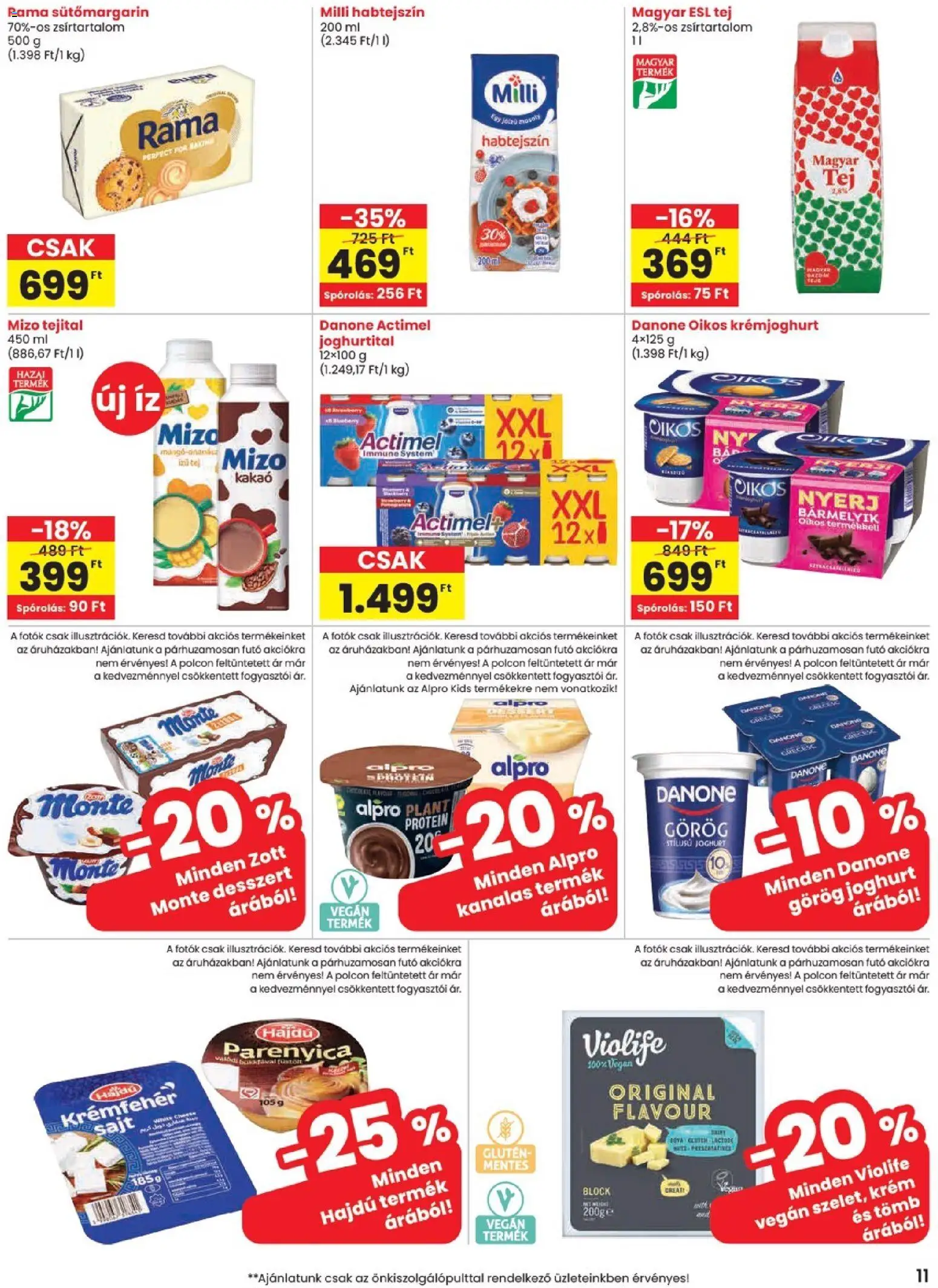Spar akciós ujság - amely érvényes a következő dátumtól: 14.05.2026 | Oldal: 11 | Termékek: Actimel, Parenyica, Tej, Vegán