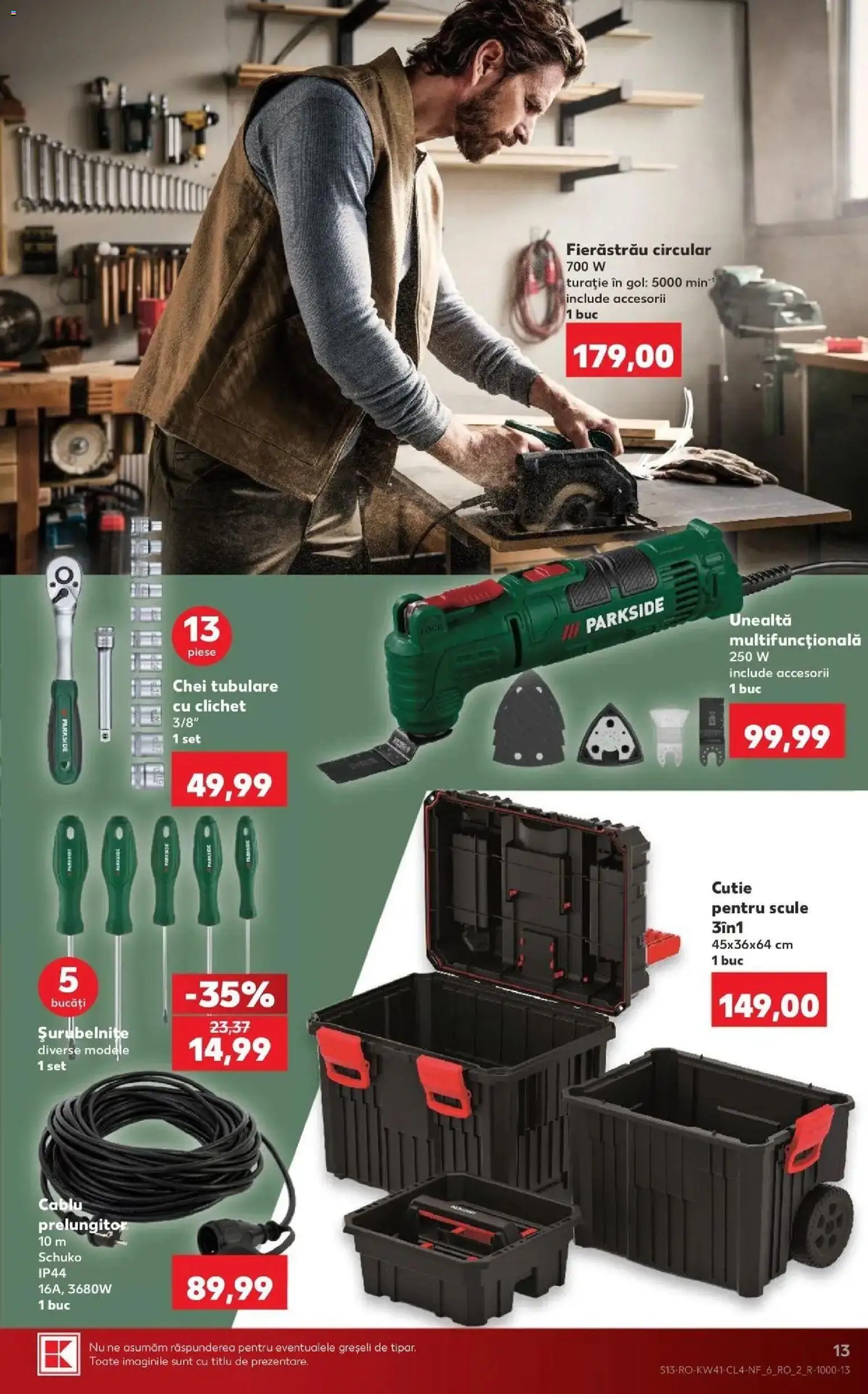 Kaufland Zalau 07.10.2026 - Revista si Oferta | Pagină: 13 | Produse: Fierastrau circular, Cablu, Parkside, Cutie