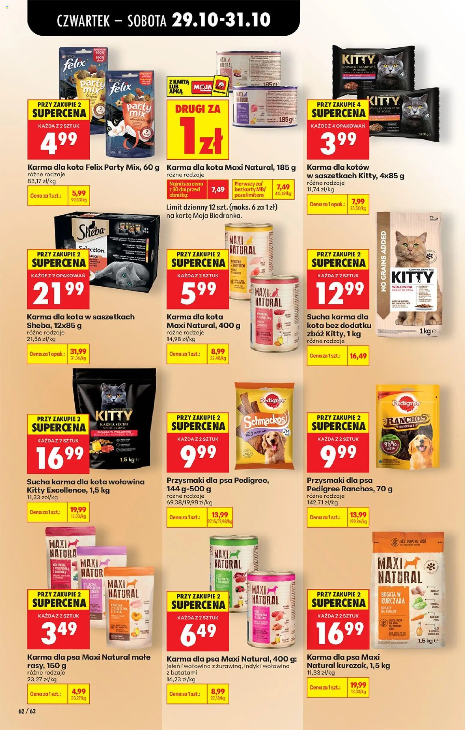 Biedronka gazetka od czwartku od 29.10.2026 | Strona: 92 | Produkty: Karma dla kota, Karma dla psa, Przysmaki dla psa, Jeleń