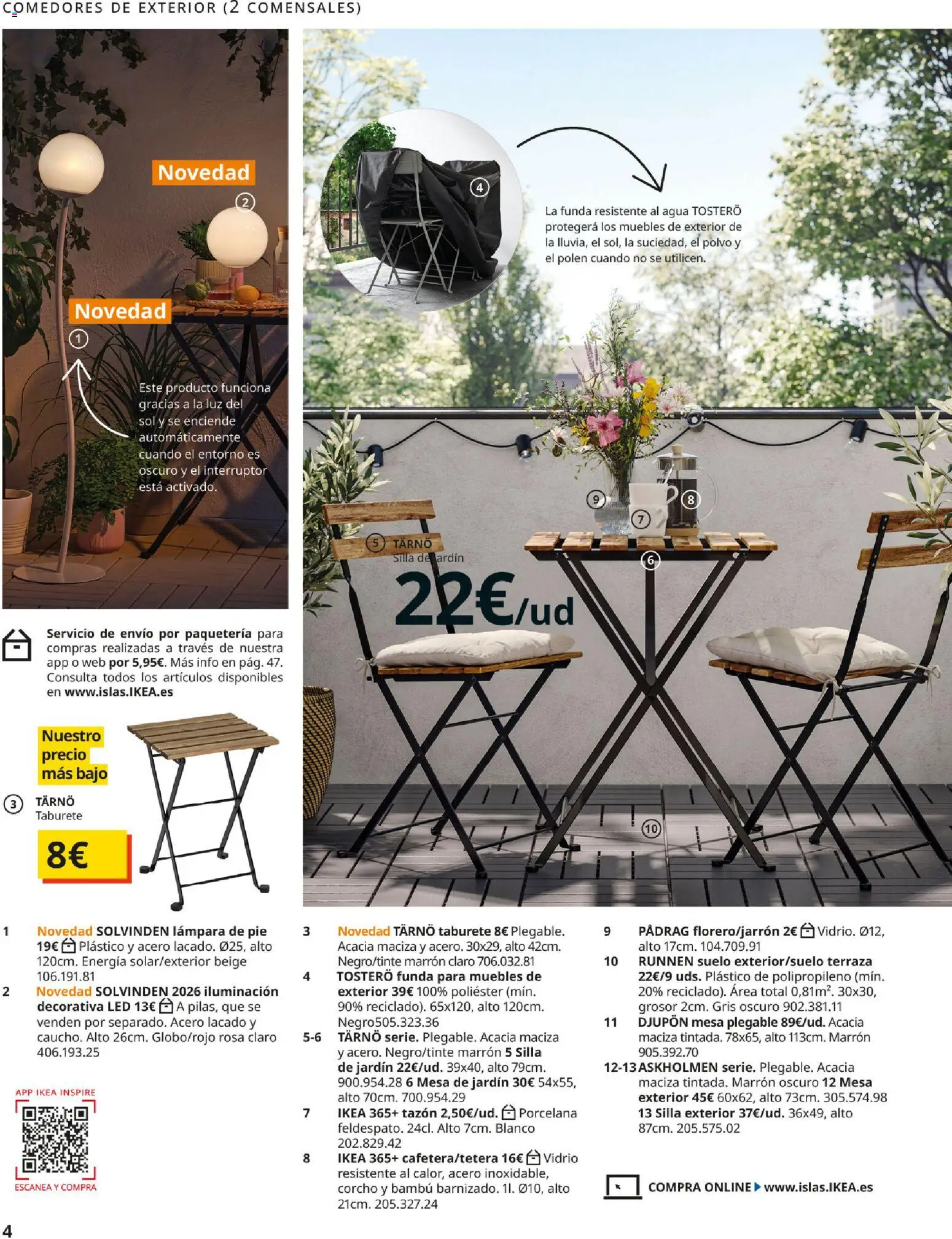 Catálogo IKEA Muebles de exterior │ válido desde el 17/12/2025 | Página: 4 | Productos: Mesa de jardín, Polvo, Taburete, Mesa