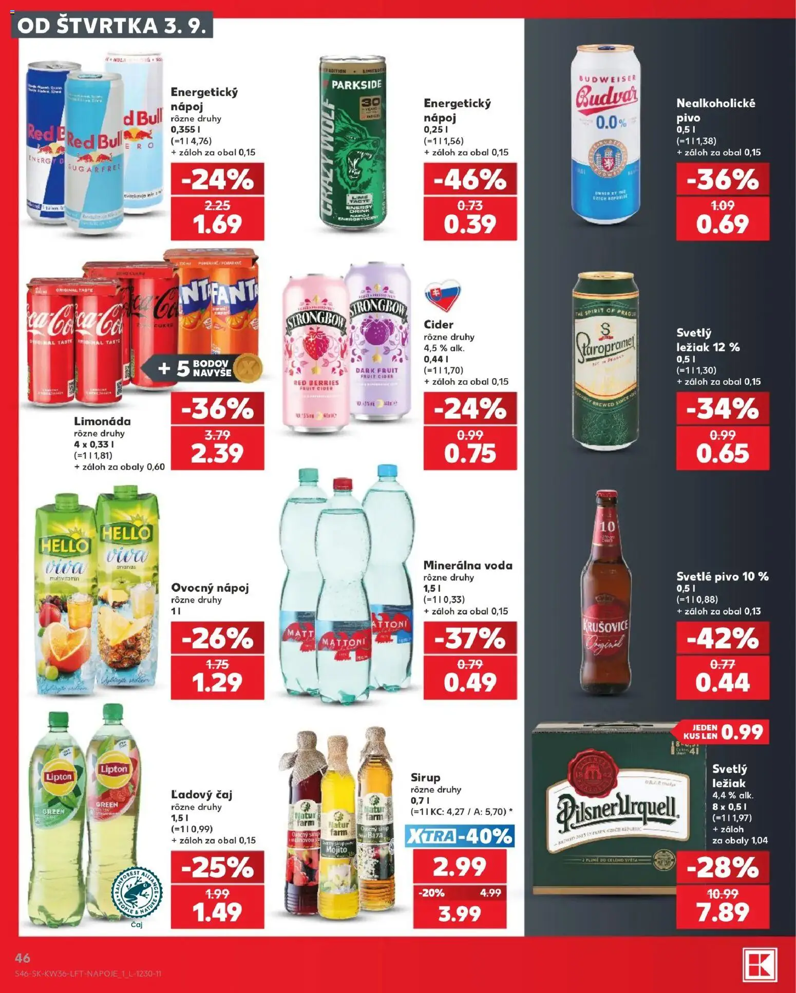 Nové Kaufland akcie – leták je platný od 03.09.2026 | Strana: 46 | Produkty: Parkside, Strongbow, Mattoni, Limonáda