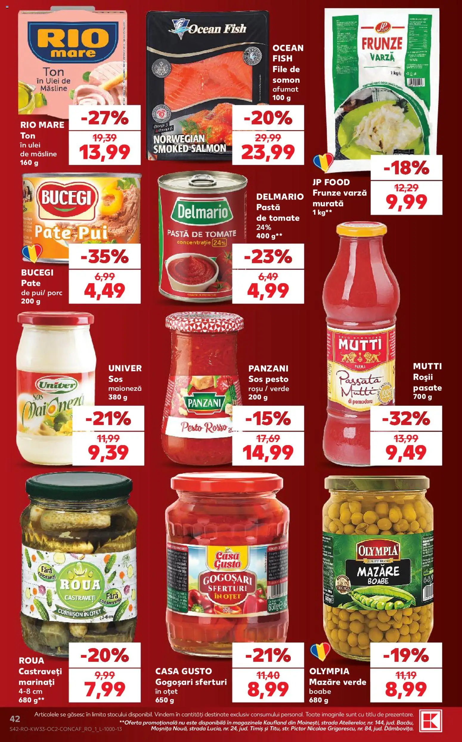 Noul catalog Kaufland – valabil de la 12.08.2026 | Pagină: 42 | Produse: Pui, Ulei, Pastă de tomate, Sos