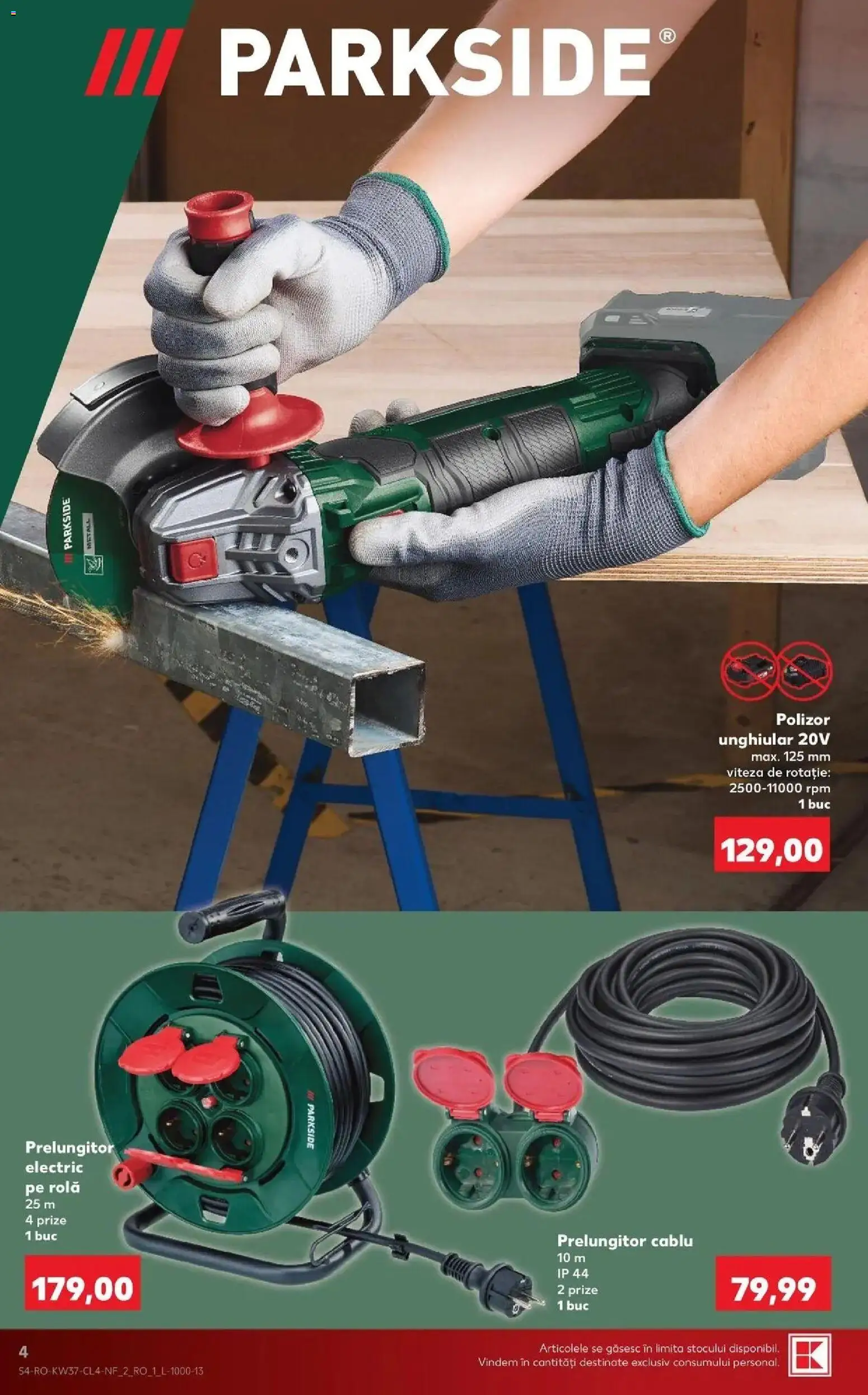 Kaufland Viseu de Sus 09.09.2026 - Revista si Oferta | Pagină: 4 | Produse: Prize, Prelungitor, Cablu, Parkside