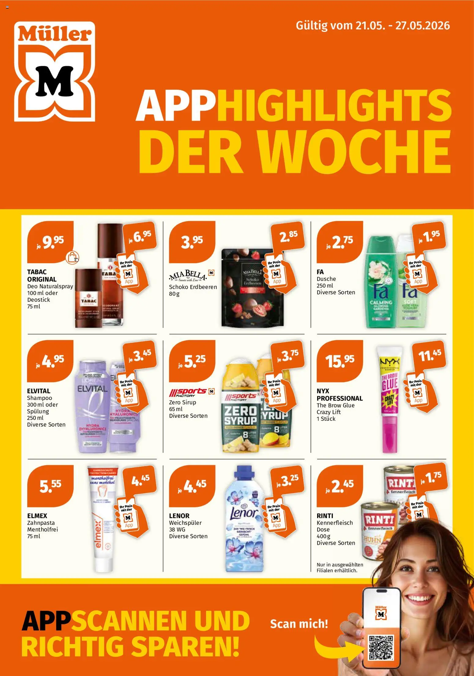 Müller aktionen – gültig ab 21.05.2026 | Seite: 1 | Produkte: Bad, Sirup, Zahnpasta, Weichspüler