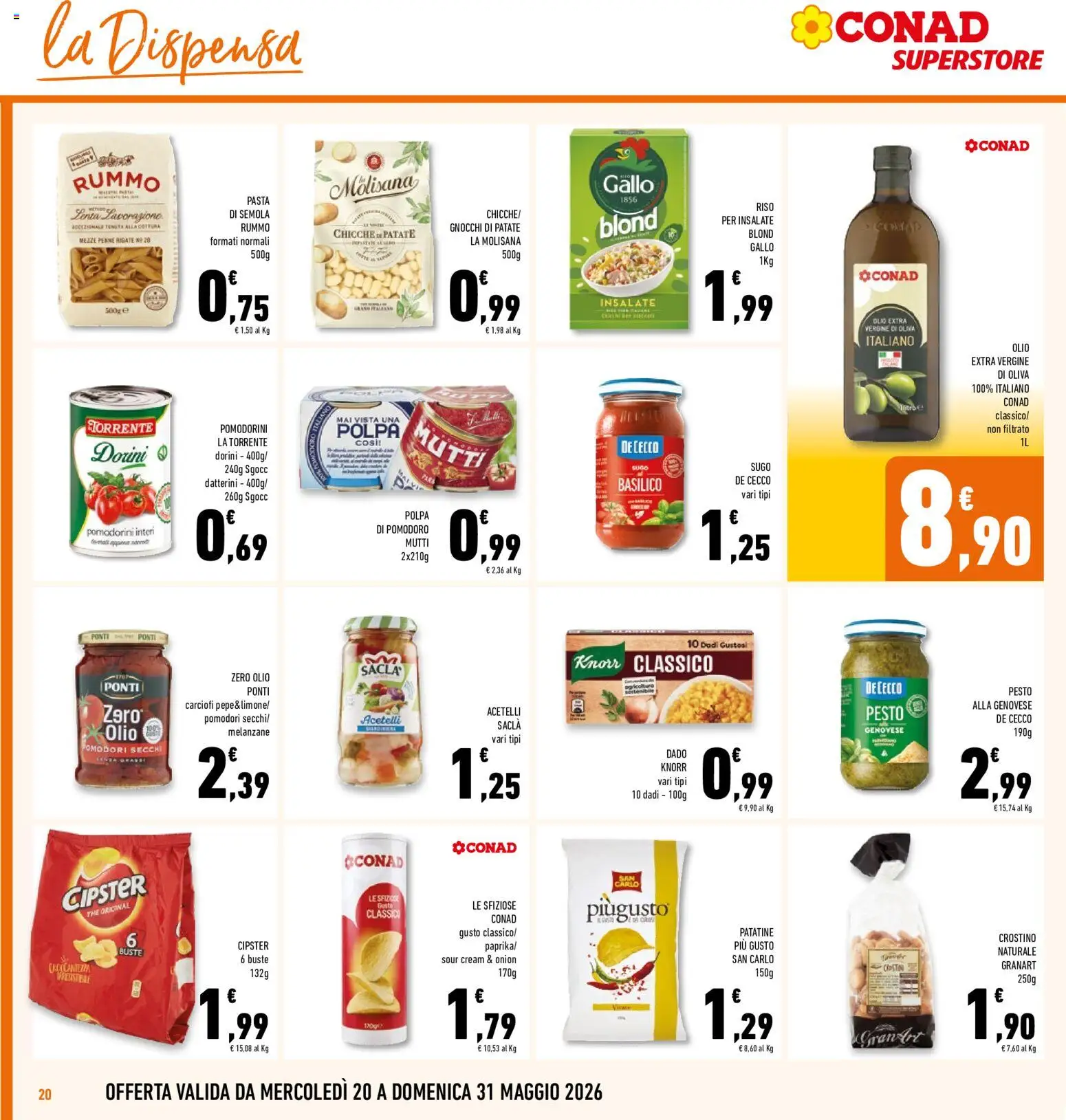Volantino Conad del 20.05.2026 | Pagina: 20 | Prodotti: Pomodoro, Pasta, Pesto, Penne