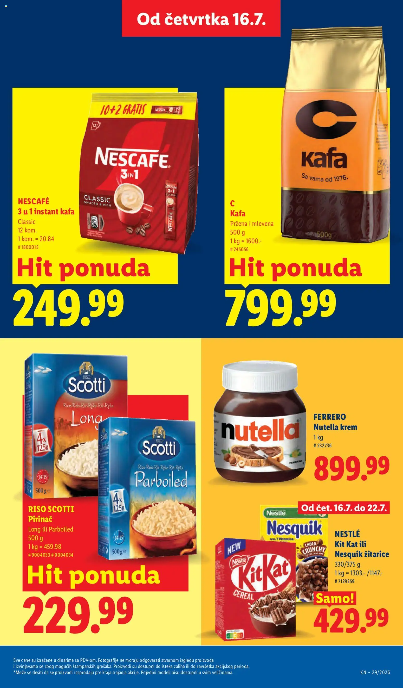 Lidl katalog - važi od 16.07.2026 | Strana: 37 | Proizvode: Instant kafa, Ferrero, Pirinač, Nesquik