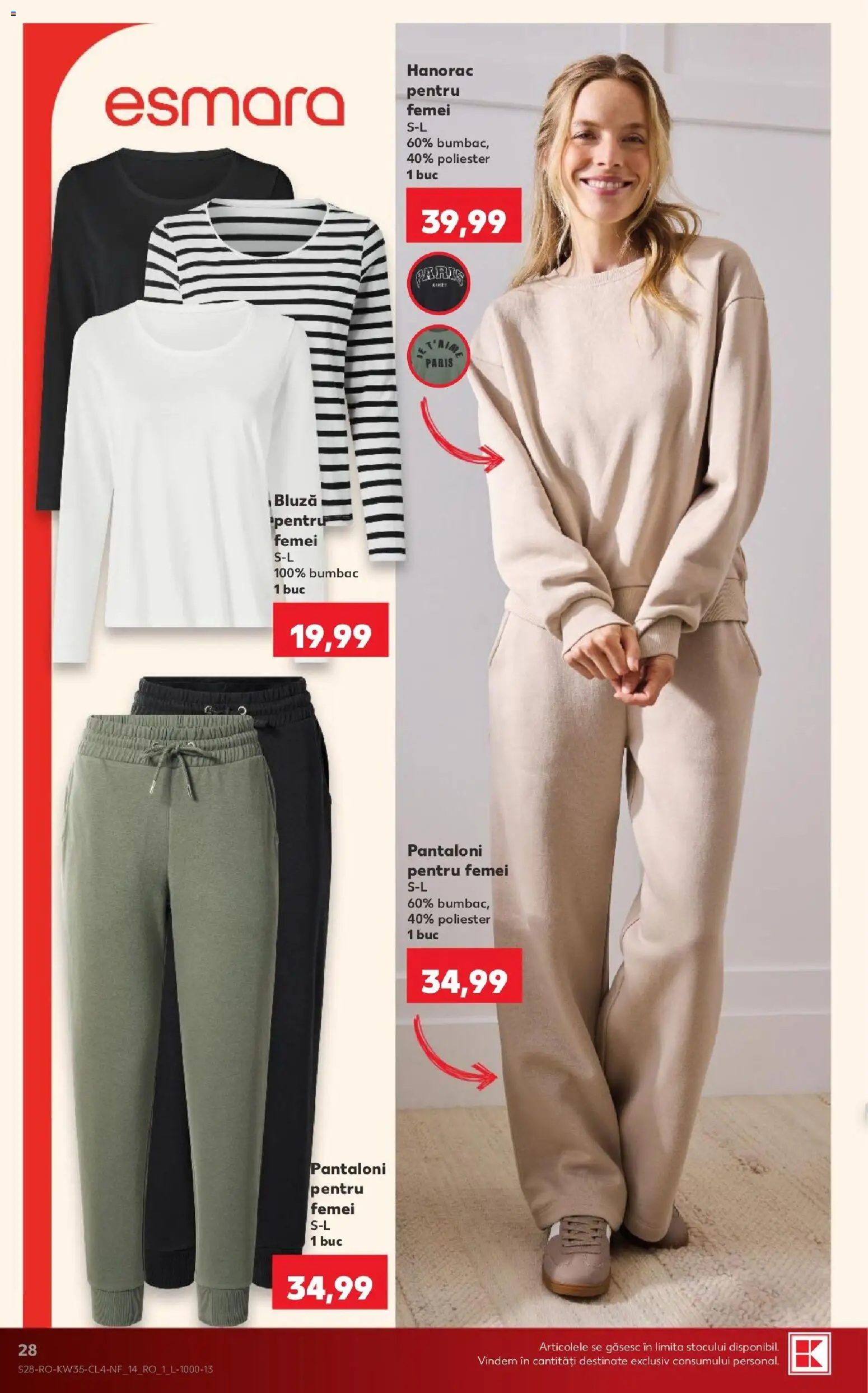 Noul catalog Kaufland – valabil de la 26.08.2026 | Pagină: 28 | Produse: Bluză, Pantaloni, Hanorac