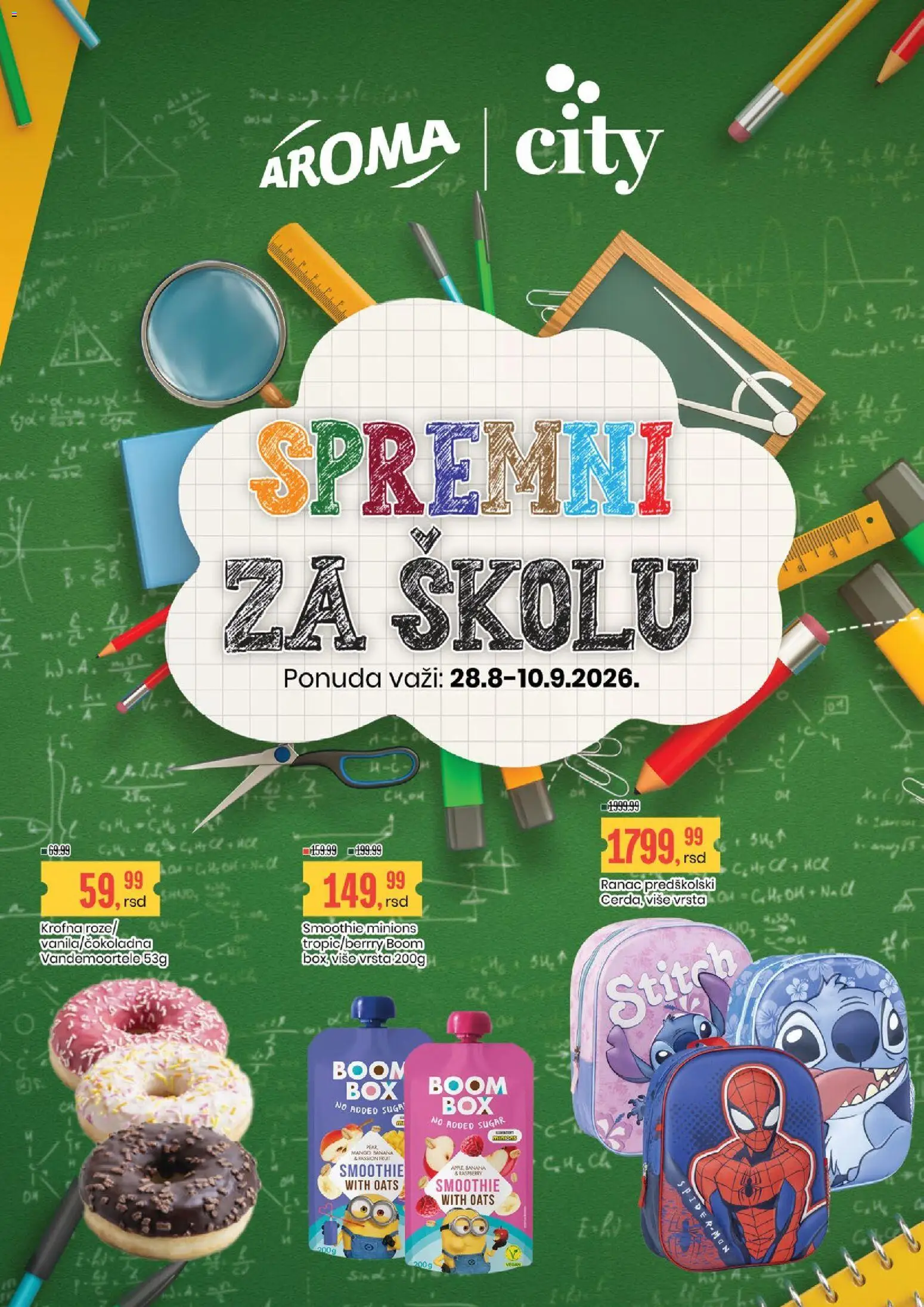 Aroma Market katalog - važi od 28.08.2026 | Strana: 1 | Proizvode: Ranac, Mango, Krofna