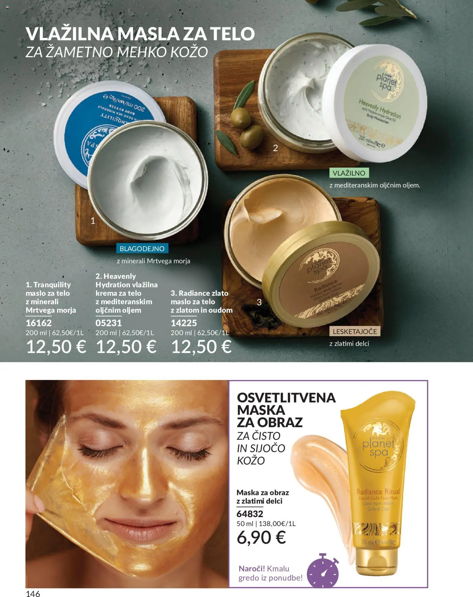 Novi Avon katalog ponudbe – veljaven od 01.08.2026 | Stran: 146 | Izdelki: Maska za obraz, Krema, Maslo, Krema za telo