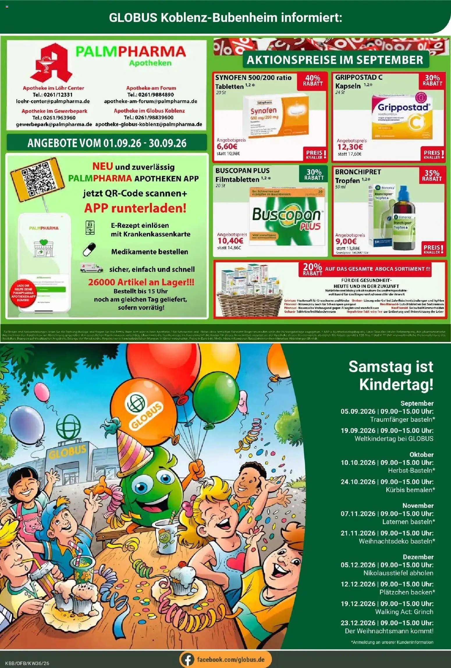 Globus Prospekt Koblenz-Bubenheim (ab 31.08.2026) » Angebote online | Seite: 27 | Produkte: Walking, Kürbis, Uhr, Hustensaft