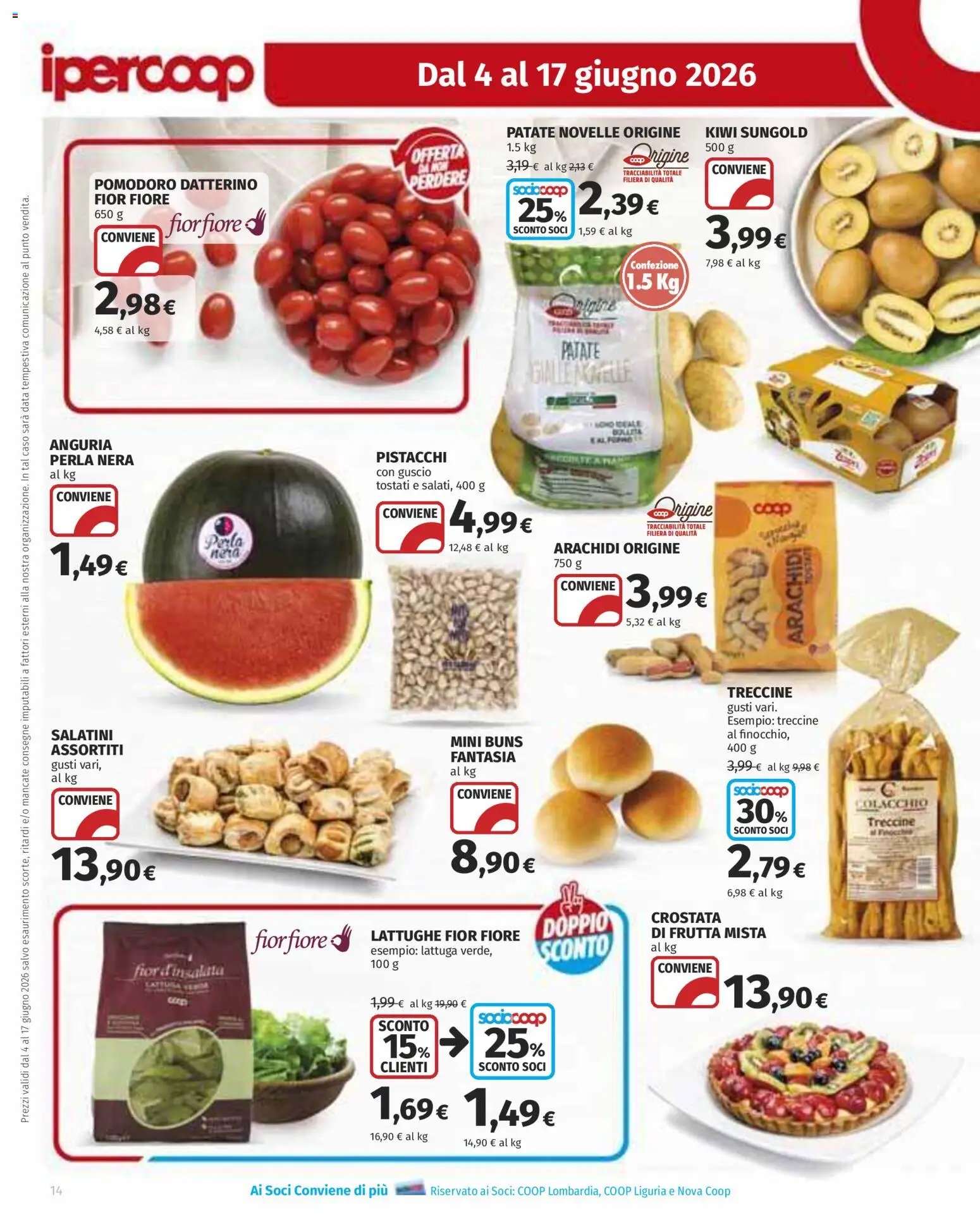 Volantino Ipercoop del 04.06.2026 | Pagina: 14 | Prodotti: Insalata, Frutta, Pomodoro, Anguria
