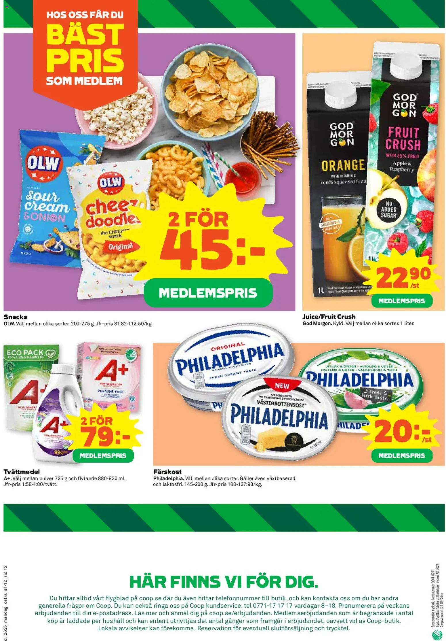 Coop reklamblad aktuell från 24/08/2026 | Sida: 12 | Produkter: Tvättmedel, Galler, Vitlök, Äpple