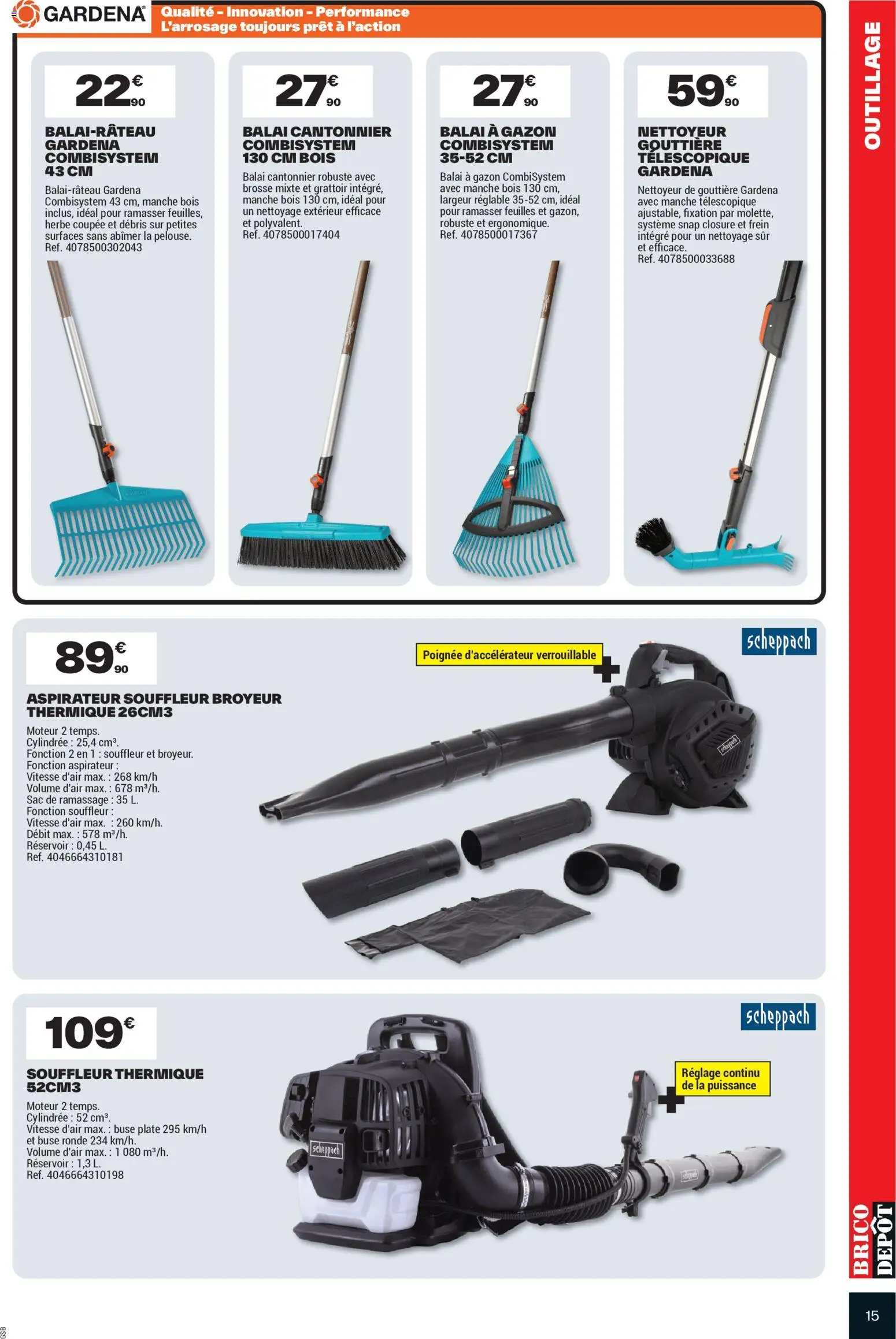 {H1} | Page: 15 | Produits: Aspirateur souffleur broyeur, Broyeur thermique, Souffleur, Gazon