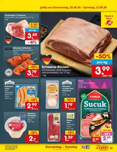 Netto Marken-Discount Prospekt Mannheim ab 22.06.2026 gültig | Seite: 47 | Produkte: Hahnchen, Wurst, Schweinerucken, Fleisch