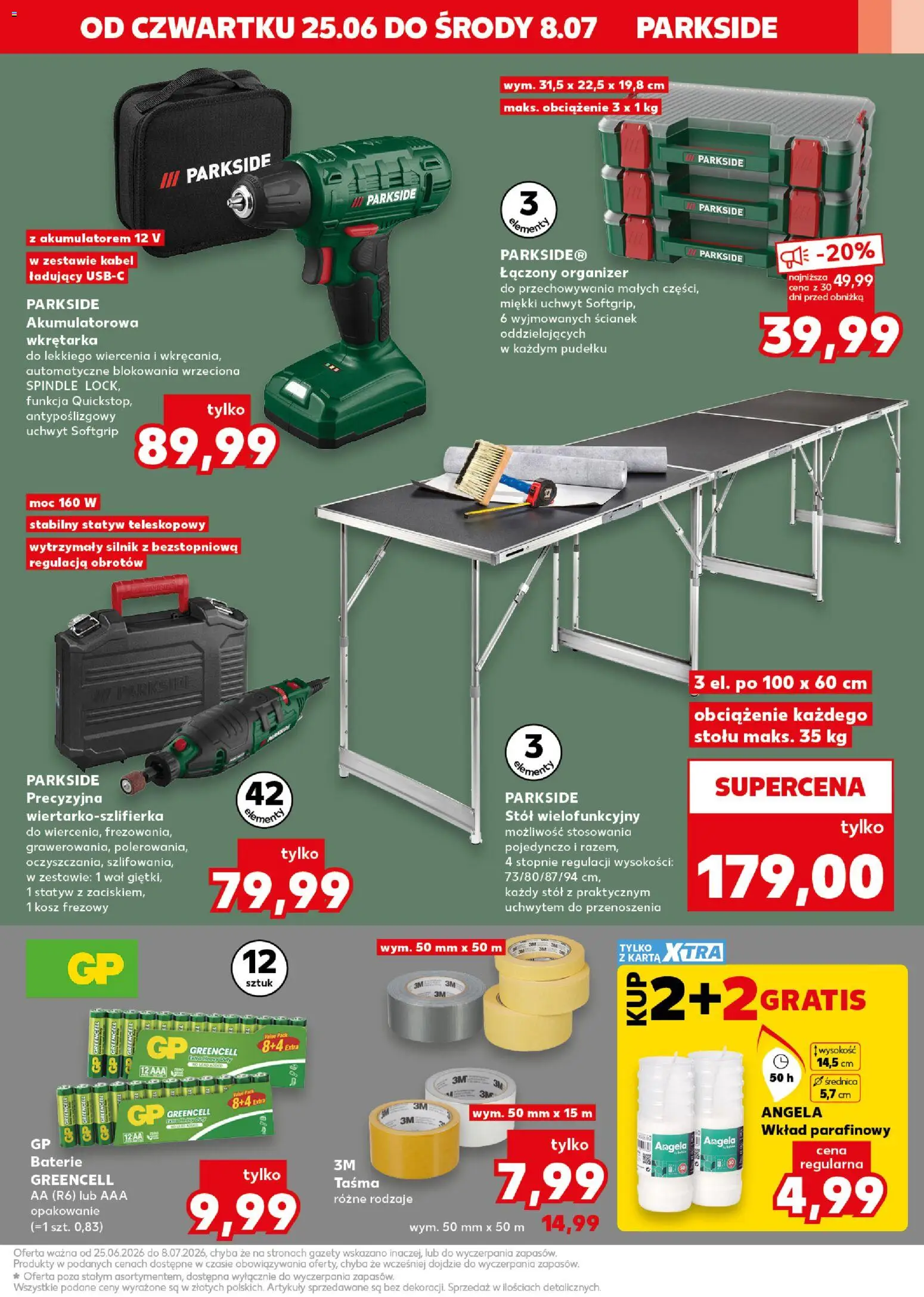 Kaufland Polsko leták - Złap okazje od 25.06.2026 | Strana: 7 | Produkty: Organizér, Parkside, Gril, Baterie