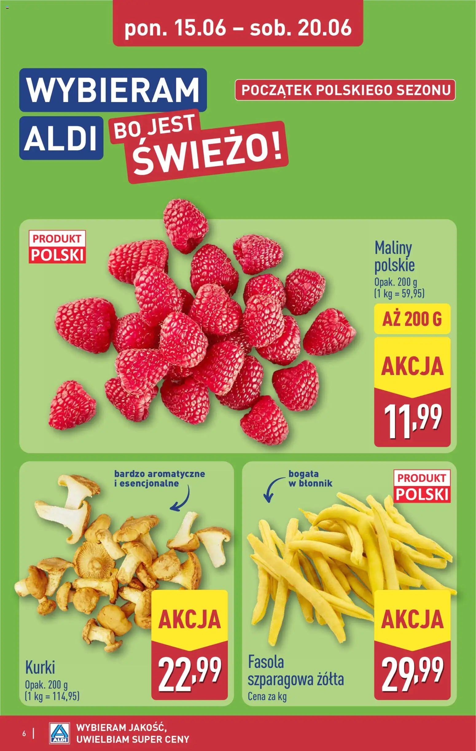 Aldi gazetka od 15.06.2026 | Strona: 6 | Produkty: Maliny