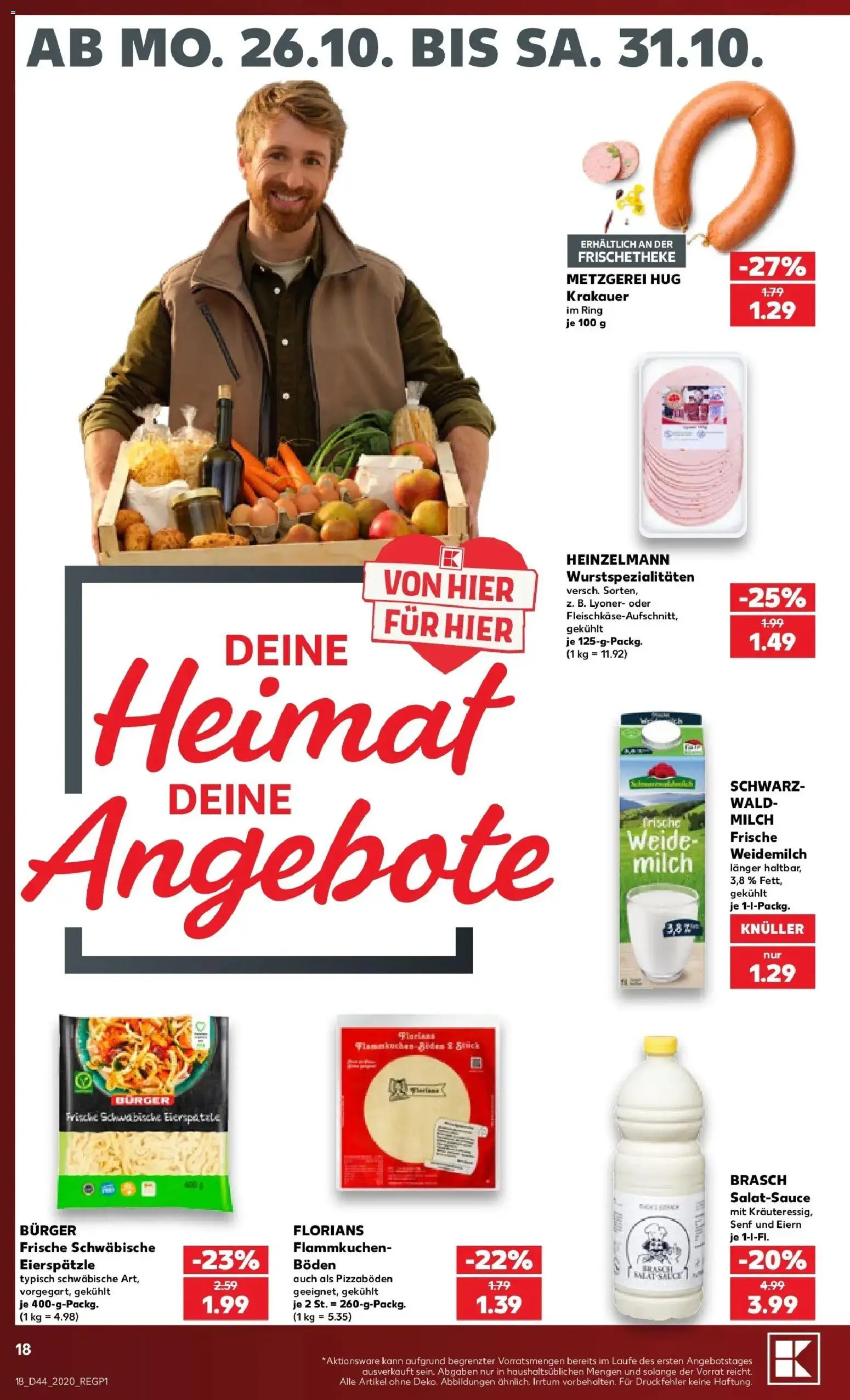 Prospekt Kaufland ab 26.10.2026 » Angebote Online zum Blättern | Seite: 22 | Produkte: Milch, Burger