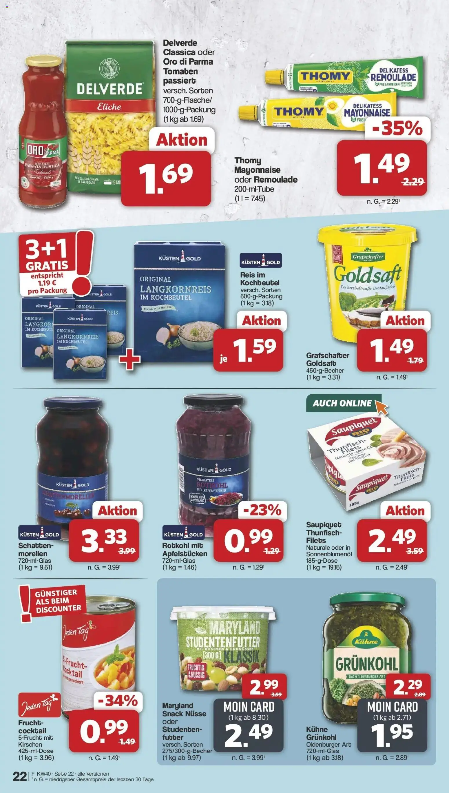 Famila Nordwest - Famila: Wochenangebote (ab 28.09.2026) zum Blättern | Seite: 22 | Produkte: Rotkohl, Oro di parma, Kirschen, Mayonnaise