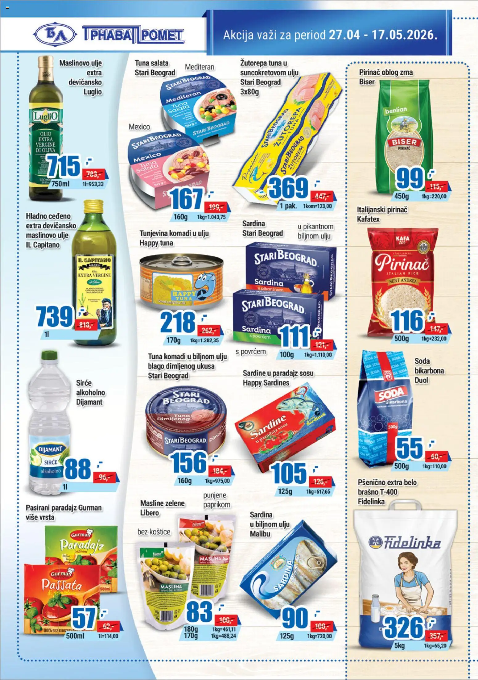 Trnava Promet katalog - važi od 27.04.2026 | Strana: 6 | Proizvode: Salata, Ulje, Paradajz, Sardina