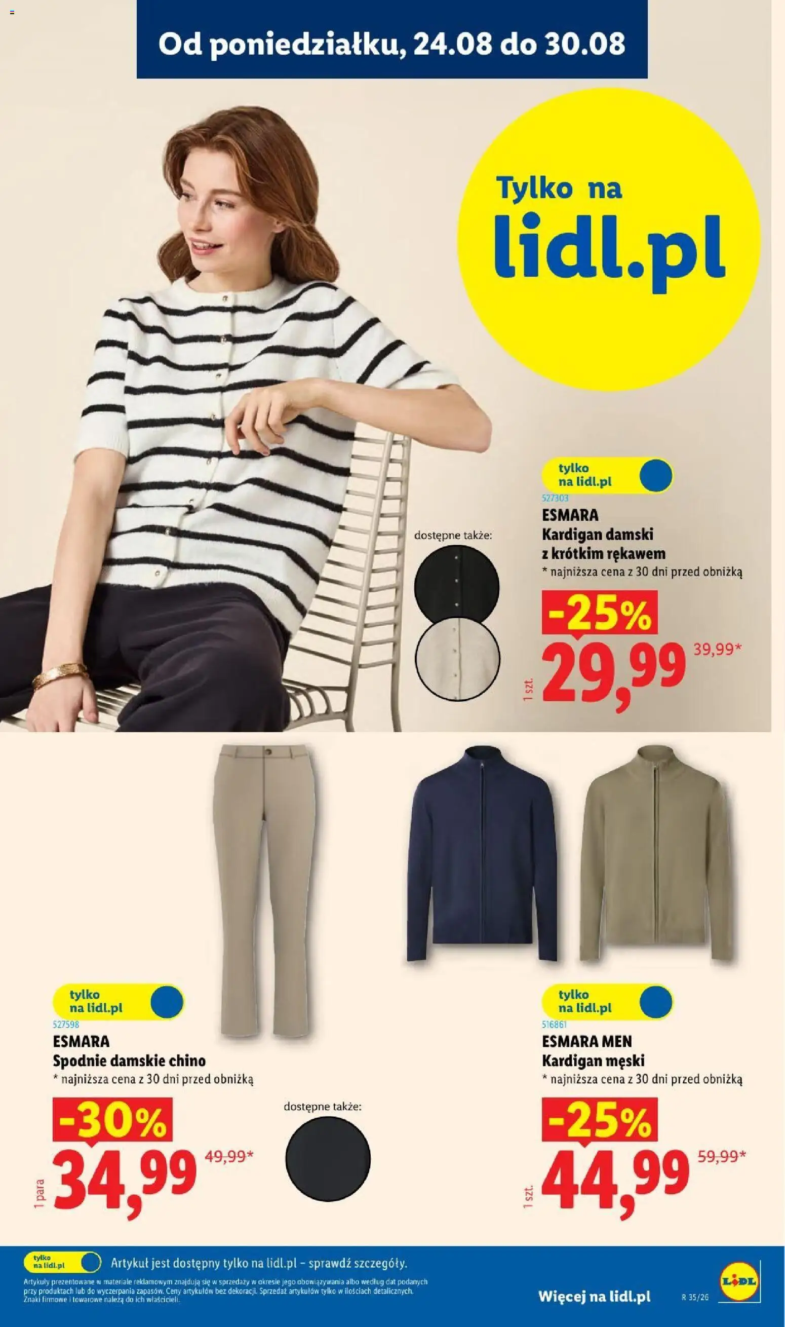 Lidl Katalog od 24.08.2026 | Strona: 19 | Produkty: Spodnie, Kardigan