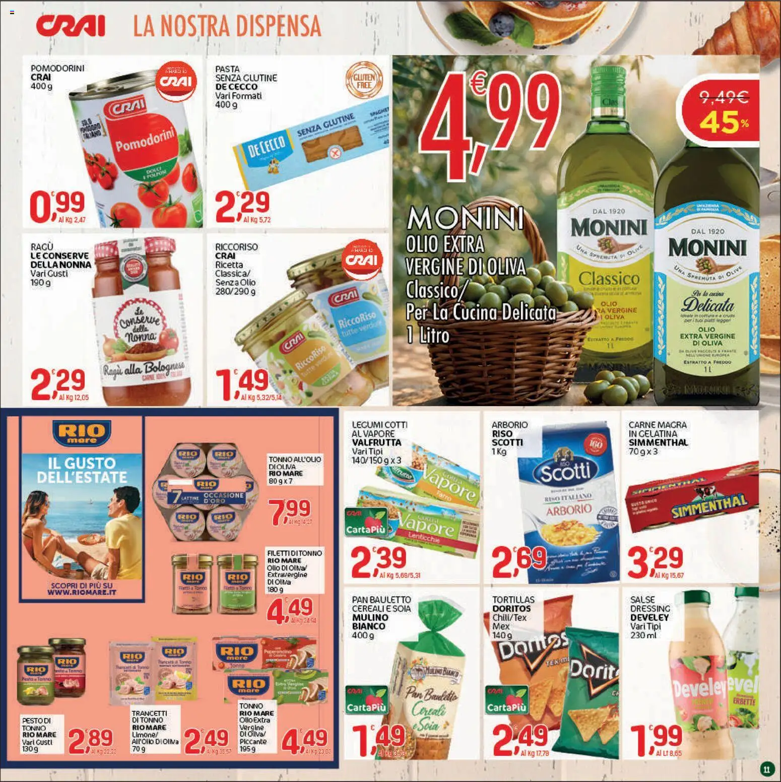 Volantino CRAI del 03/09/2026 | Pagina: 11 | Prodotti: Pomodorini, Cereali, Olive, Tonno