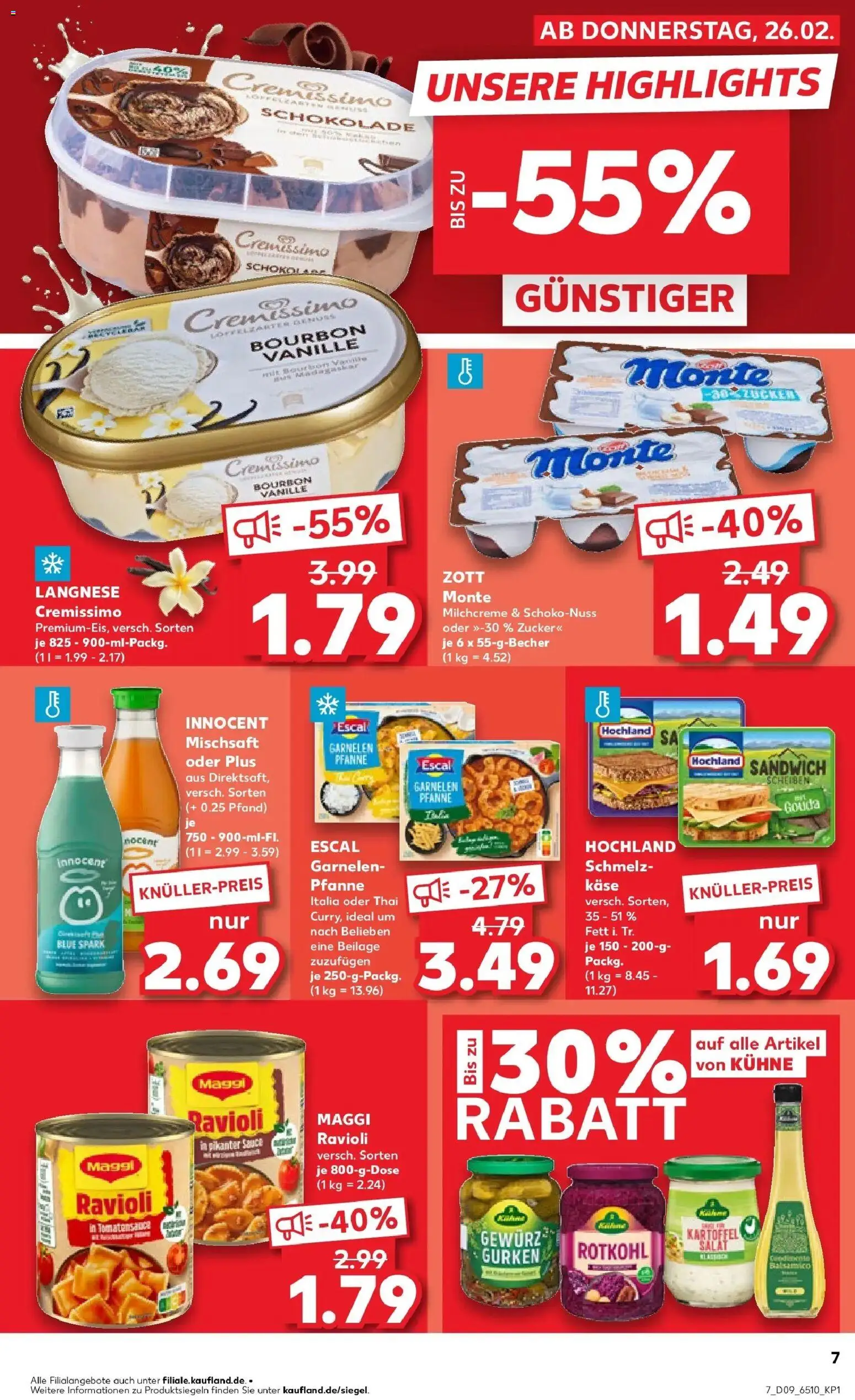 Kaufland prospekt Emmerich Am Rhein	 – gültig ab 26.02.2026 | Seite: 7 | Produkte: Käse, Schokolade, Garnelen, Bourbon