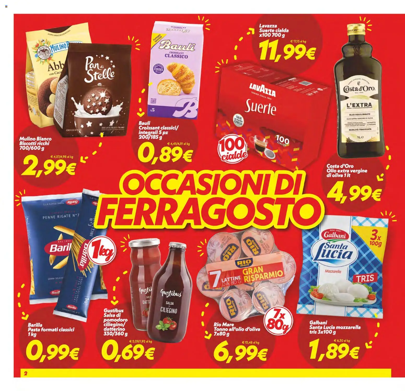 Volantino SuperConveniente del 11/08/2026 | Pagina: 2 | Prodotti: Barilla, Tonno, Croissant, Penne