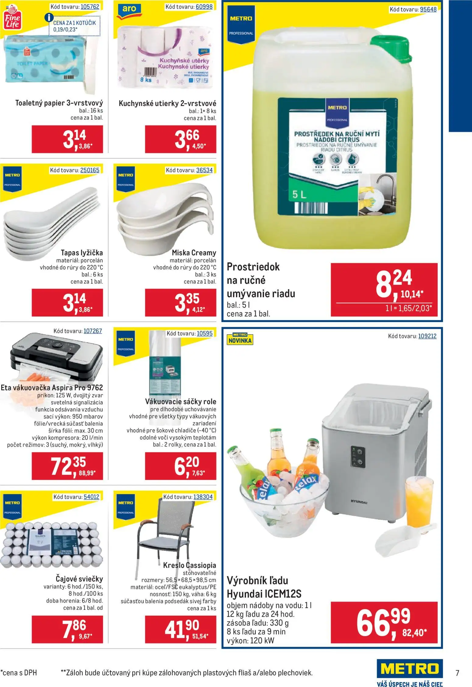 Nové Metro akcie – leták je platný od 16.06.2026 | Strana: 7 | Produkty: Vákuovačka, Kreslo, Sviečky