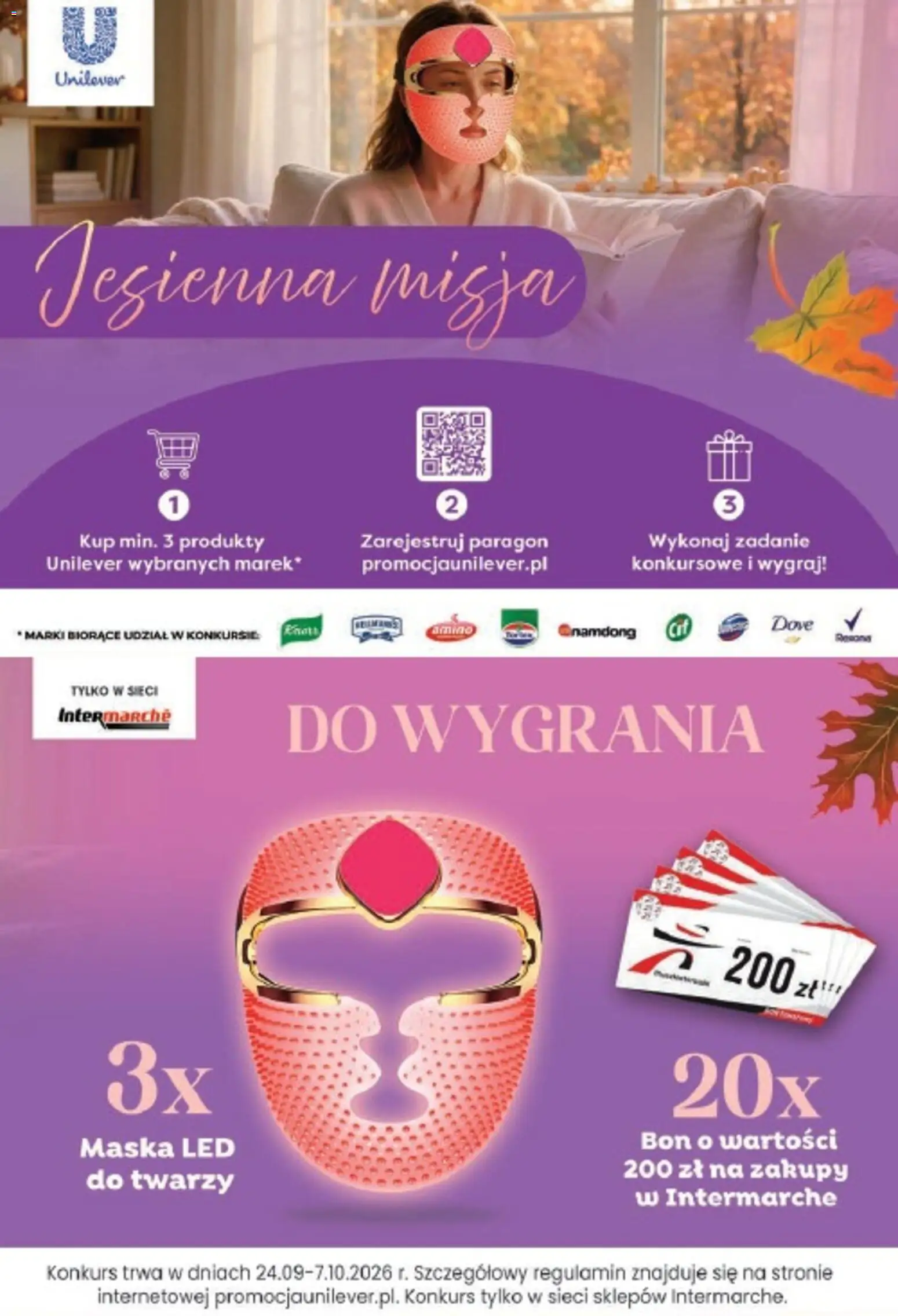 Intermarche konkurs - Unilever od 24.09.2026 | Strona: 1 | Produkty: Maska, Dove