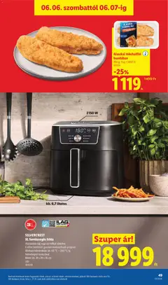 Alaszkai tőkehalfilé bundában, 280 g; 1 kg = 3997 Ft - amely érvényes a következő dátumtól: 04.06.2026 | Oldal: 49 | Termékek: Fritőz, Játékok, Alaszkai tőkehalfilé, Olaj