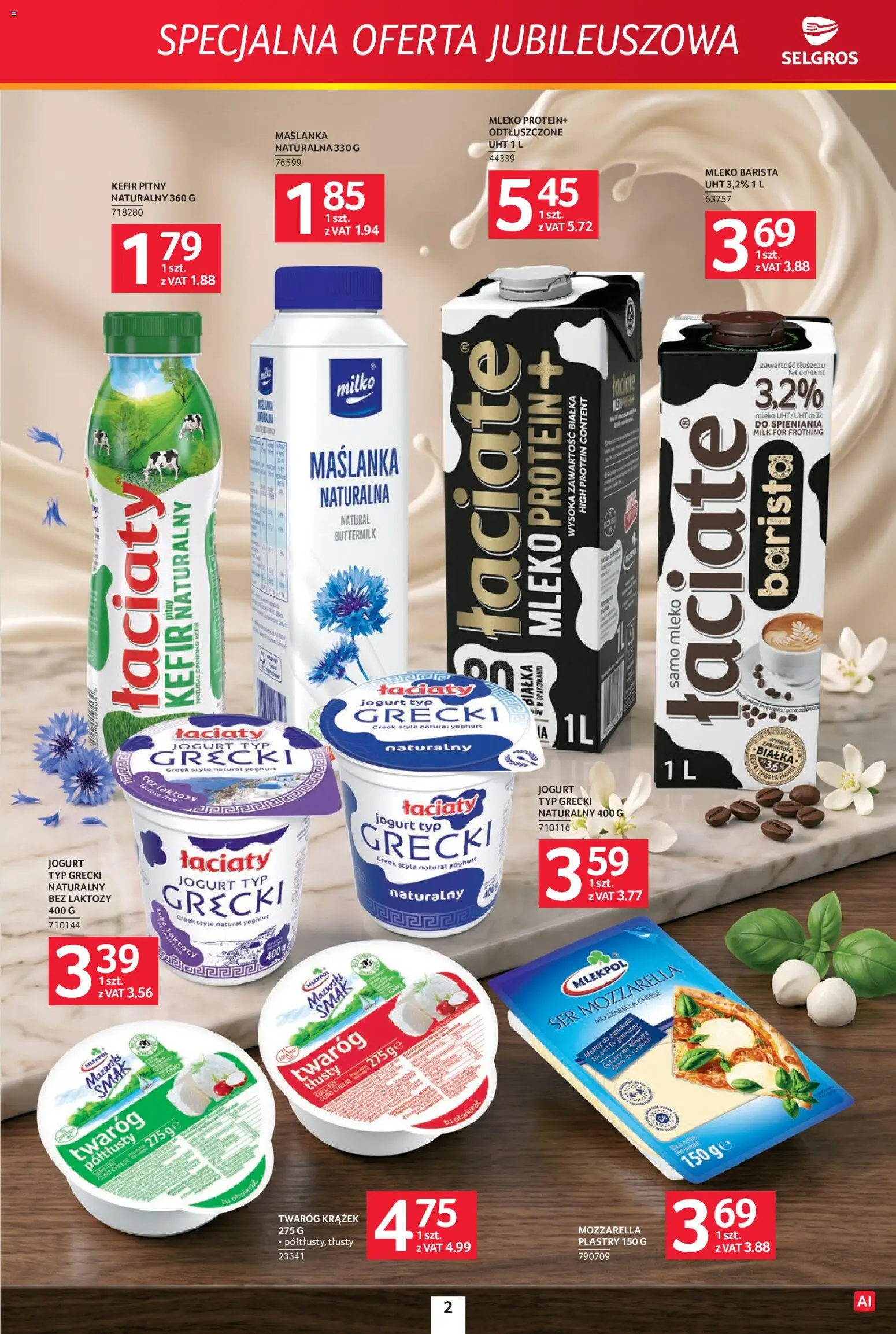 Selgros cash&carry gazetka - Specjalna Oferta Jubileuszowa od 08.10.2026 | Strona: 2 | Produkty: Ser, Jogurt, Mozzarella, Twaróg