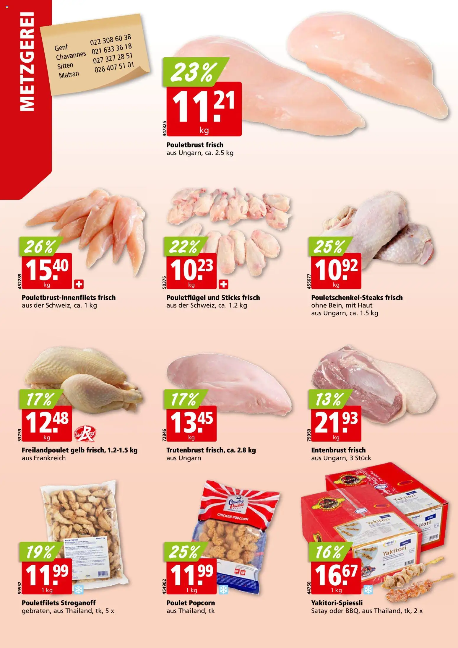 Aligro aktionen Chavannes, Matran, Genf, Sitten – gültig ab 17.08.2026 | Seite: 6 | Produkte: Pouletbrust, Entenbrust