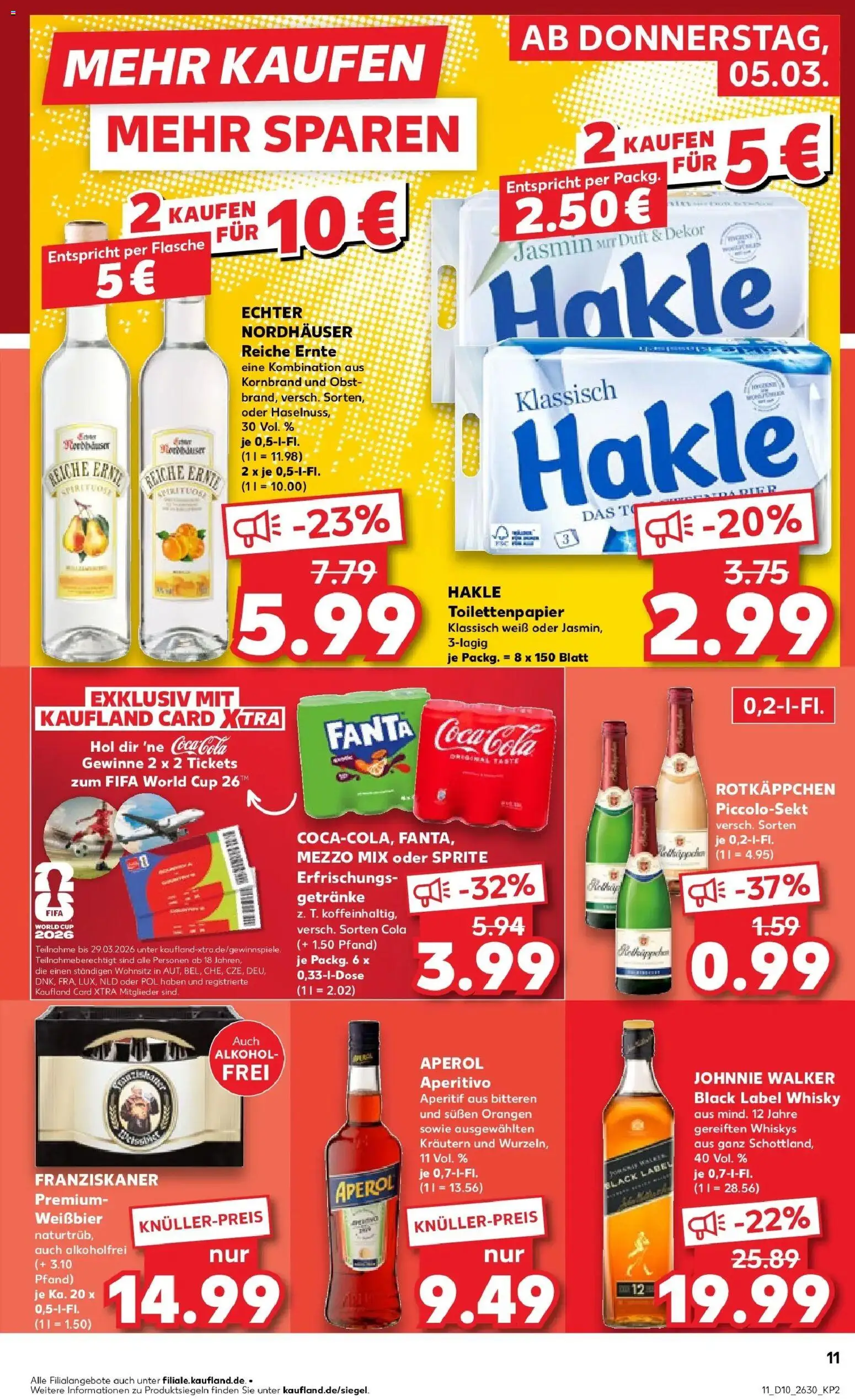 Kaufland Prospekt Leipzig	 – gültig ab 05.03.2026 | Seite: 11 | Produkte: Whisky, Weißbier, Obst, Johnnie walker