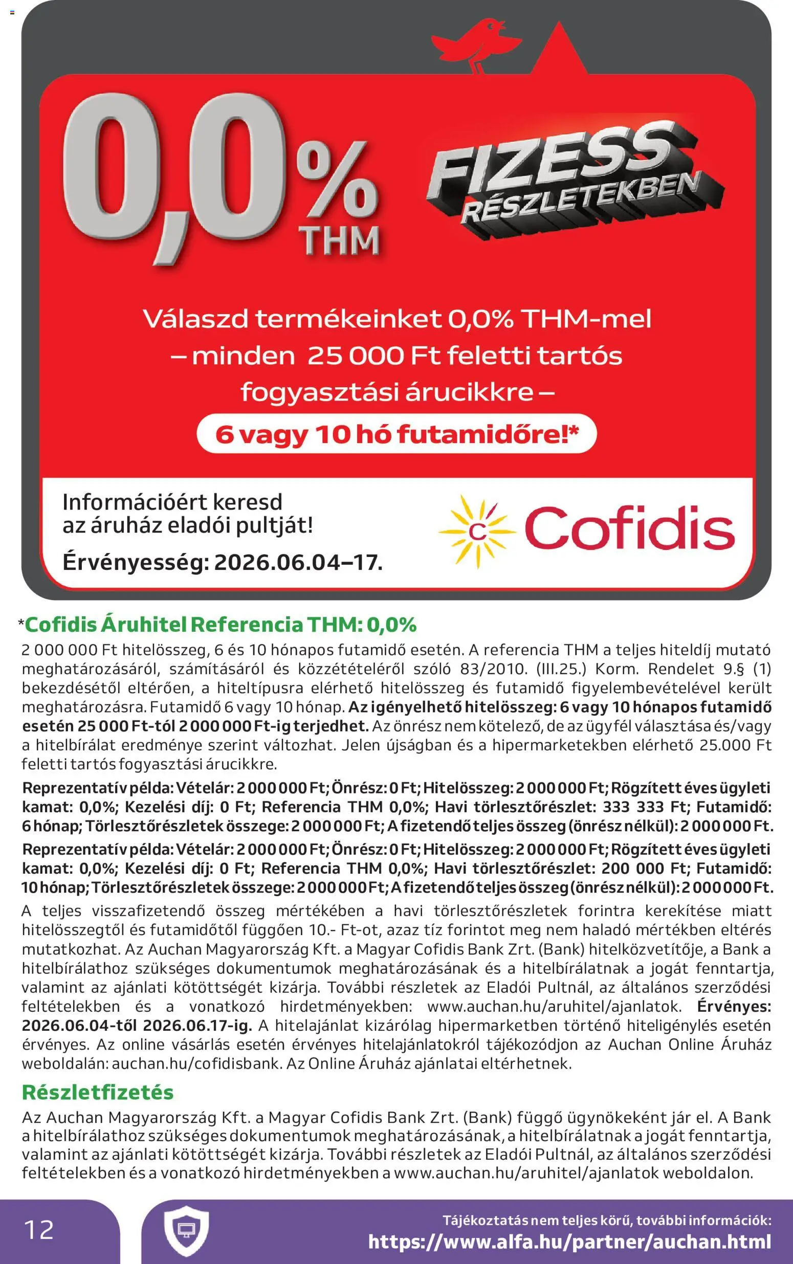 Auchan akciós ujság - amely érvényes a következő dátumtól: 04.06.2026 | Oldal: 12 | Termékek: Szőlő