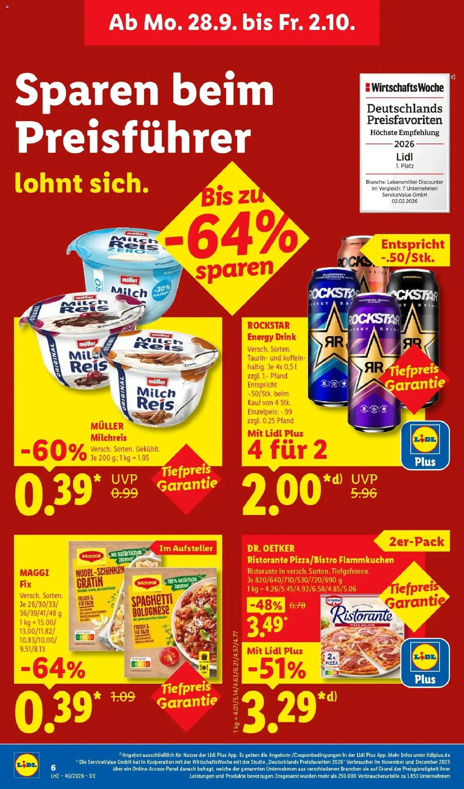 Lidl Prospekt München-laim (ab 28.09.2026) zum Blättern » Angebote | Seite: 12 | Produkte: Rockstar energy, Maggi, Milch, Energy