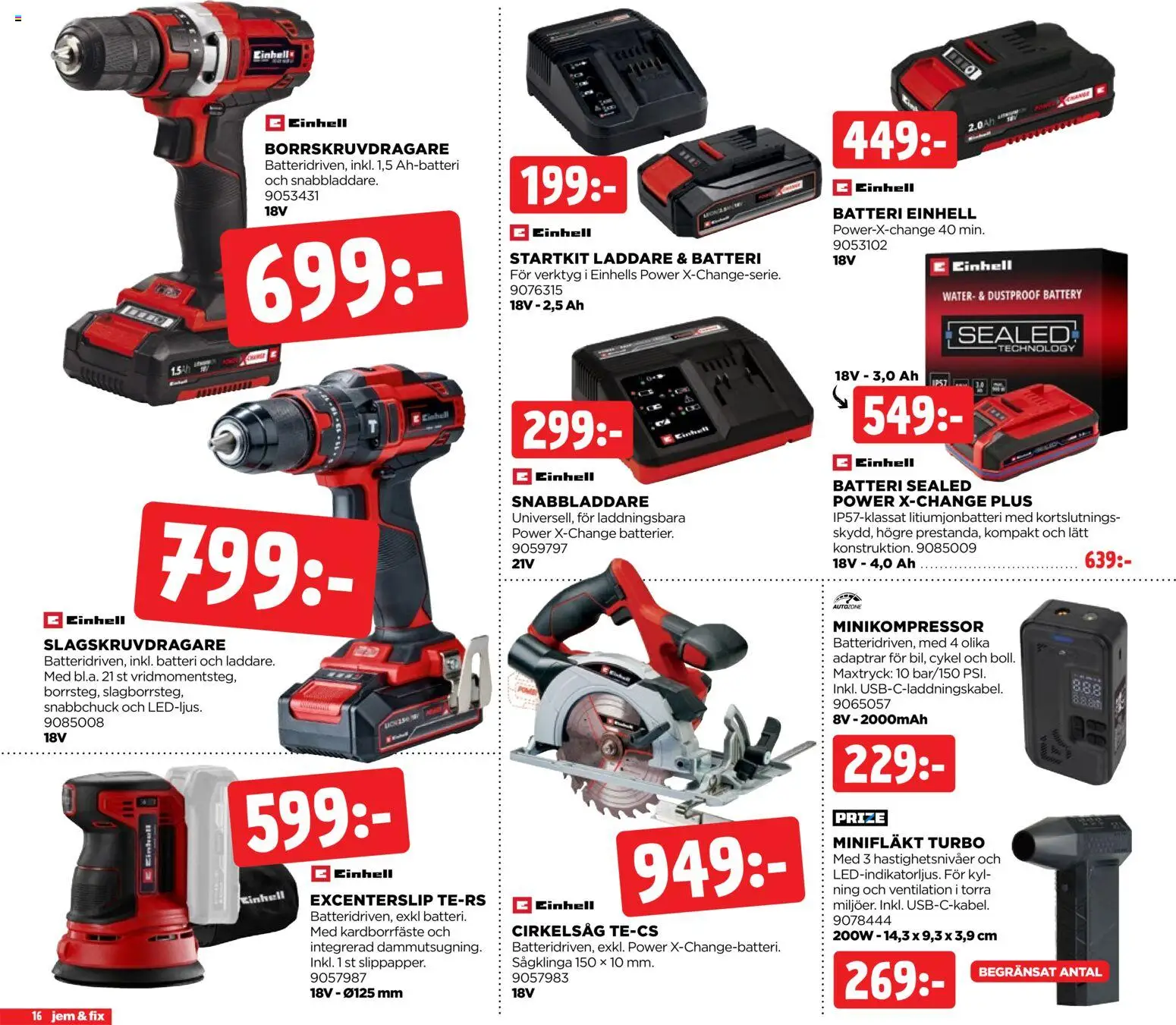 Jem & Fix reklamblad aktuell från 03/08/2026 | Sida: 16 | Produkter: Cykel, Batteri, Laddare
