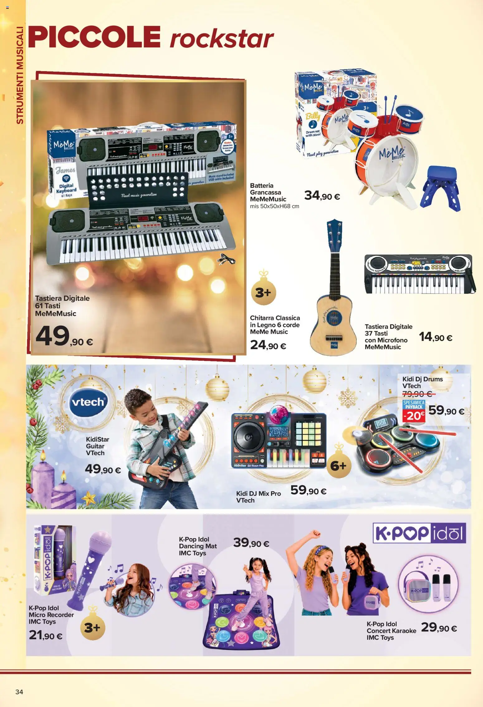 Volantino Carrefour del 23/10/2026 | Pagina: 34 | Prodotti: Tastiera, Microfono, USB, Batteria
