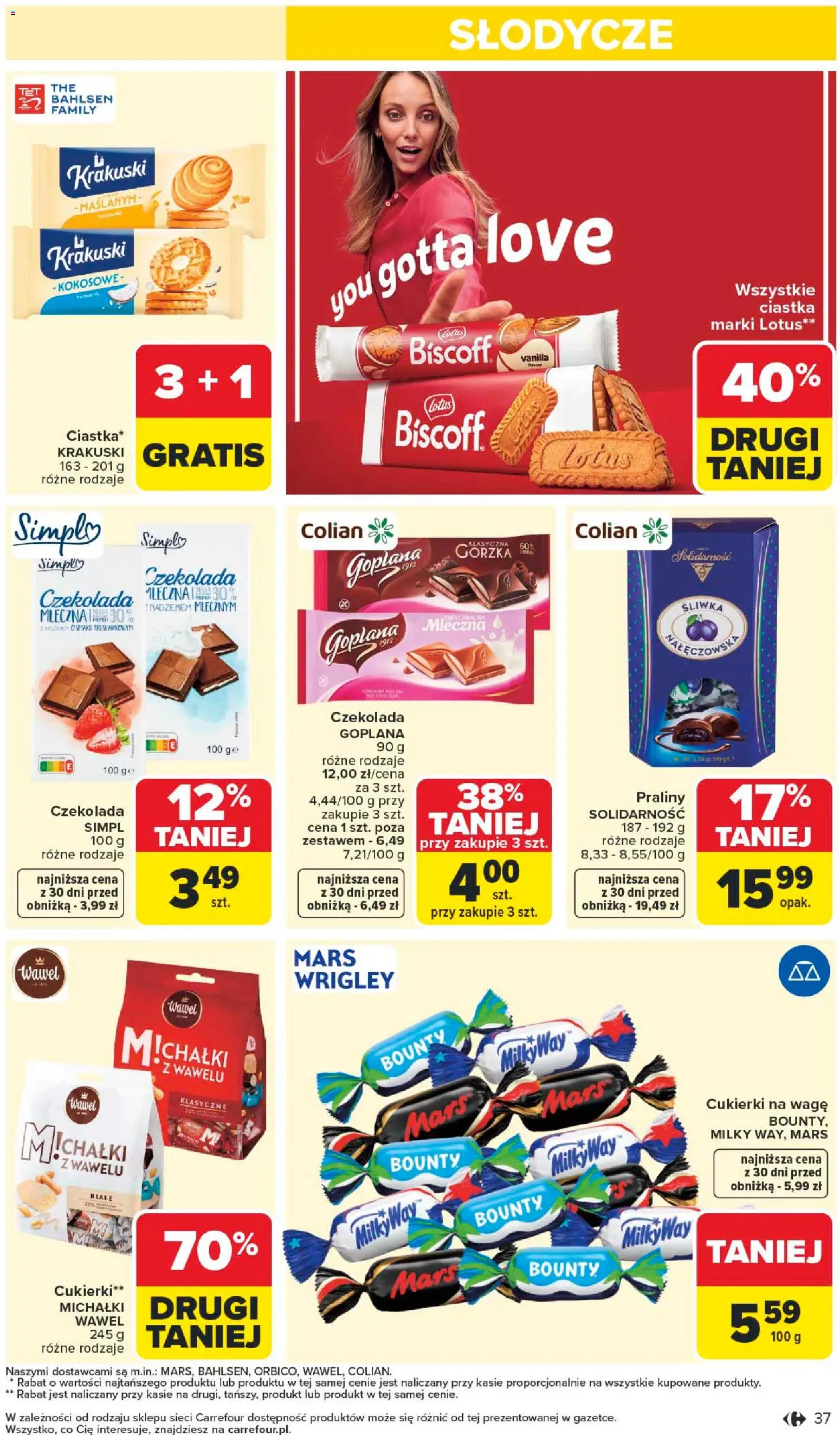 Carrefour gazetka od 25.05.2026 | Strona: 39 | Produkty: Praliny, Herbatniki, Czekolada, Cukierki