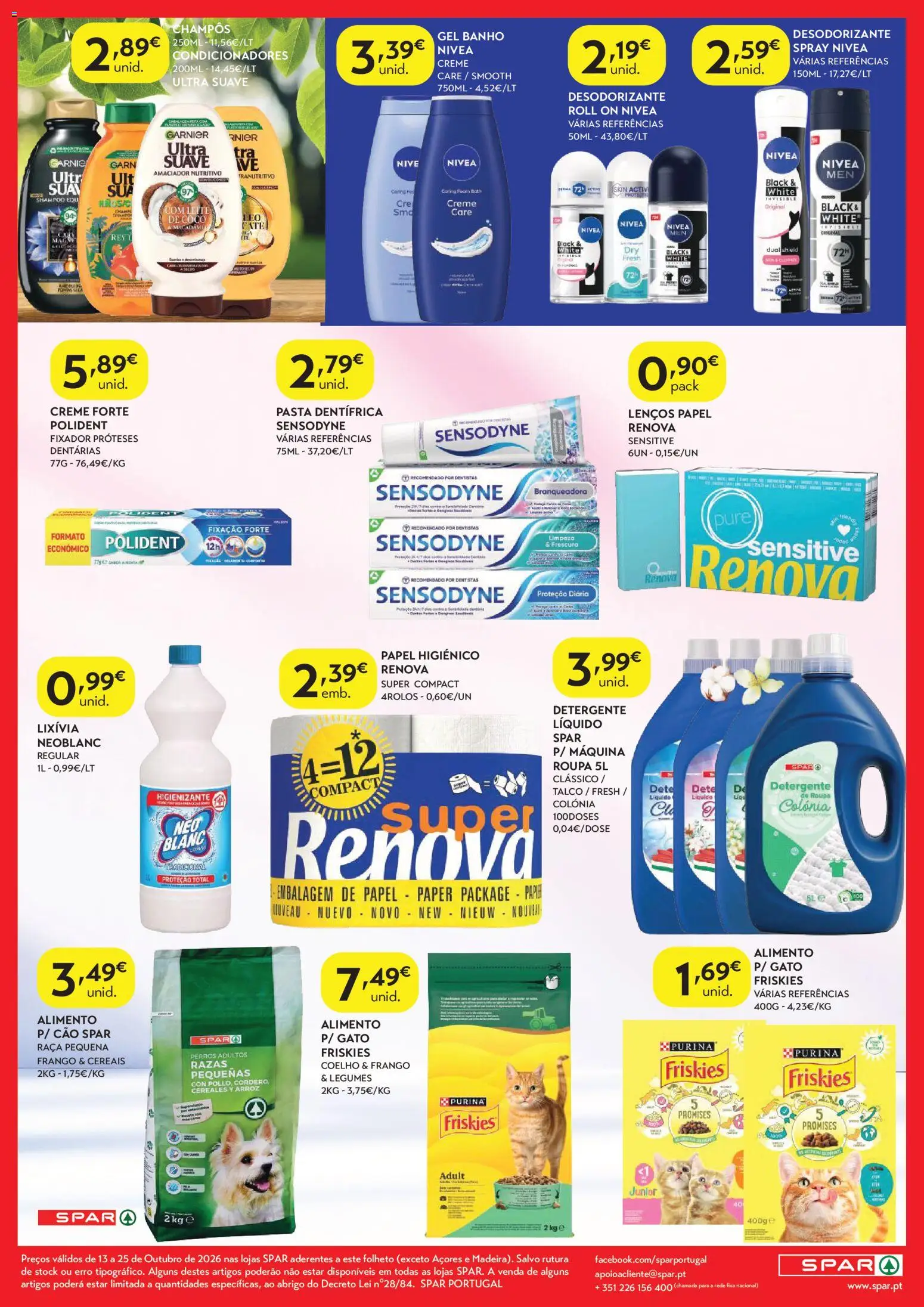 Spar folheto │ válido de 13/10/2026 | Página: 8 | Produtos: Papel higiénico, Detergente, Coco, Creme