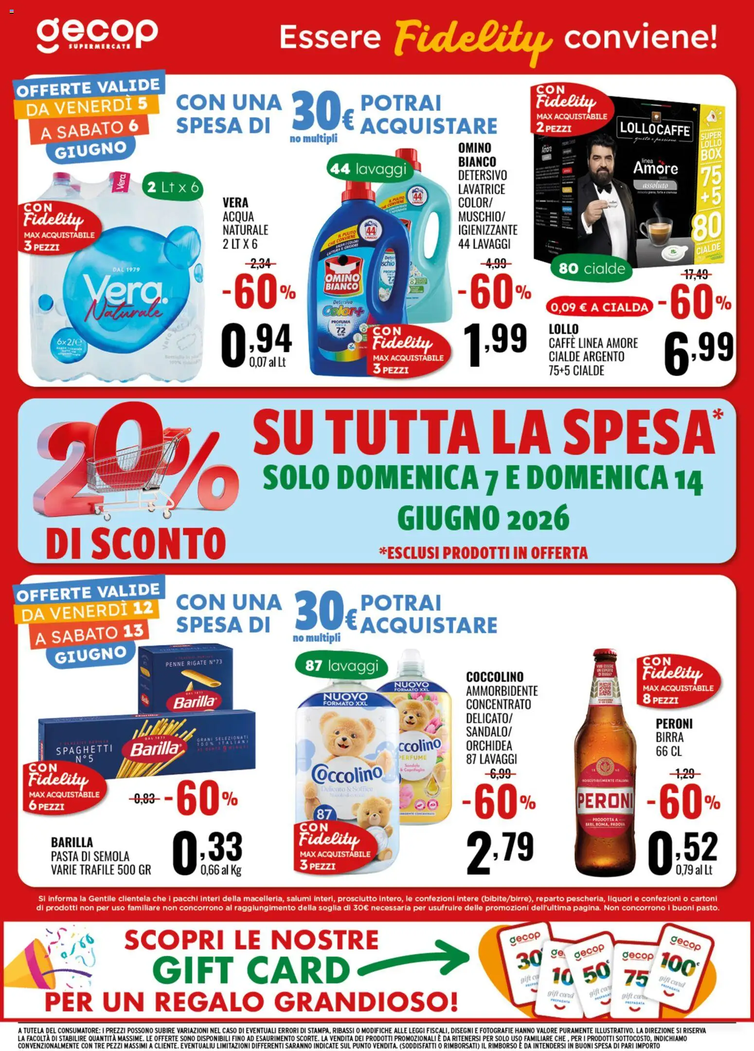 Volantino GECOP del 01.06.2026 | Pagina: 20 | Prodotti: Acqua, Prosciutto, Lavatrice, Orchidea
